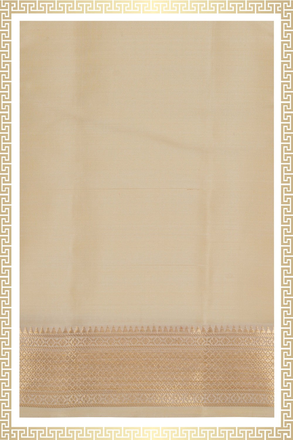 Image of Kanchi Silk Cream Traditional Dhoti With Kanduva (8 X 4)