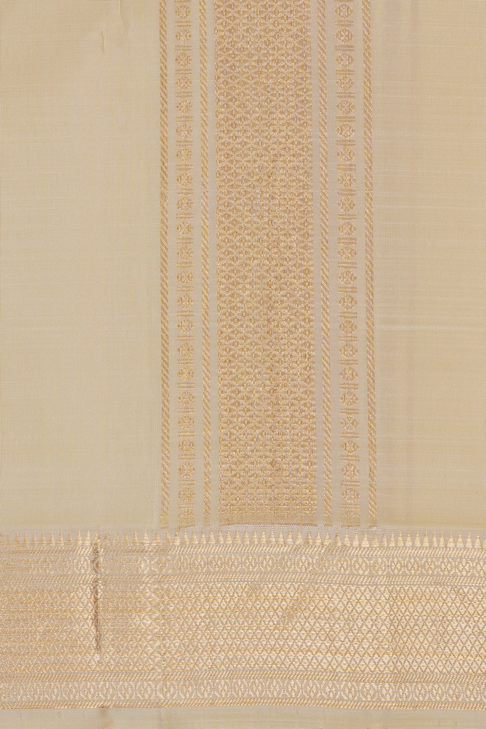 Image of Kanchi Silk Cream Traditional Dhoti With Kanduva (8 X 4)