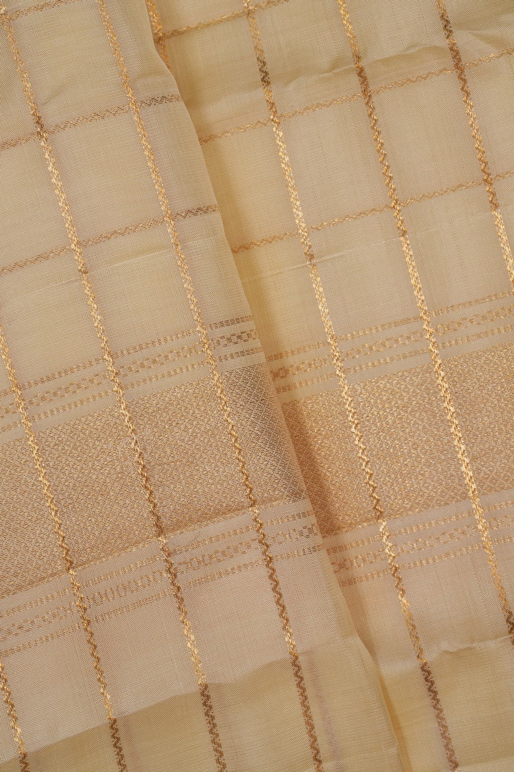 Image of Kanchi Silk Cream Traditional Dhoti With Kanduva (8 X 4)