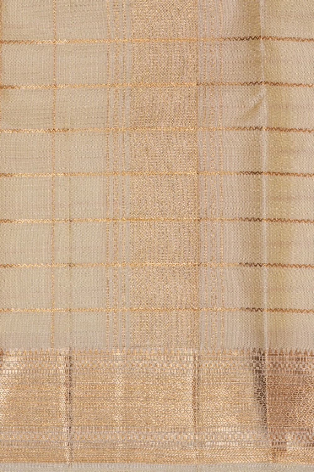 Image of Kanchi Silk Cream Traditional Dhoti With Kanduva (8 X 4)
