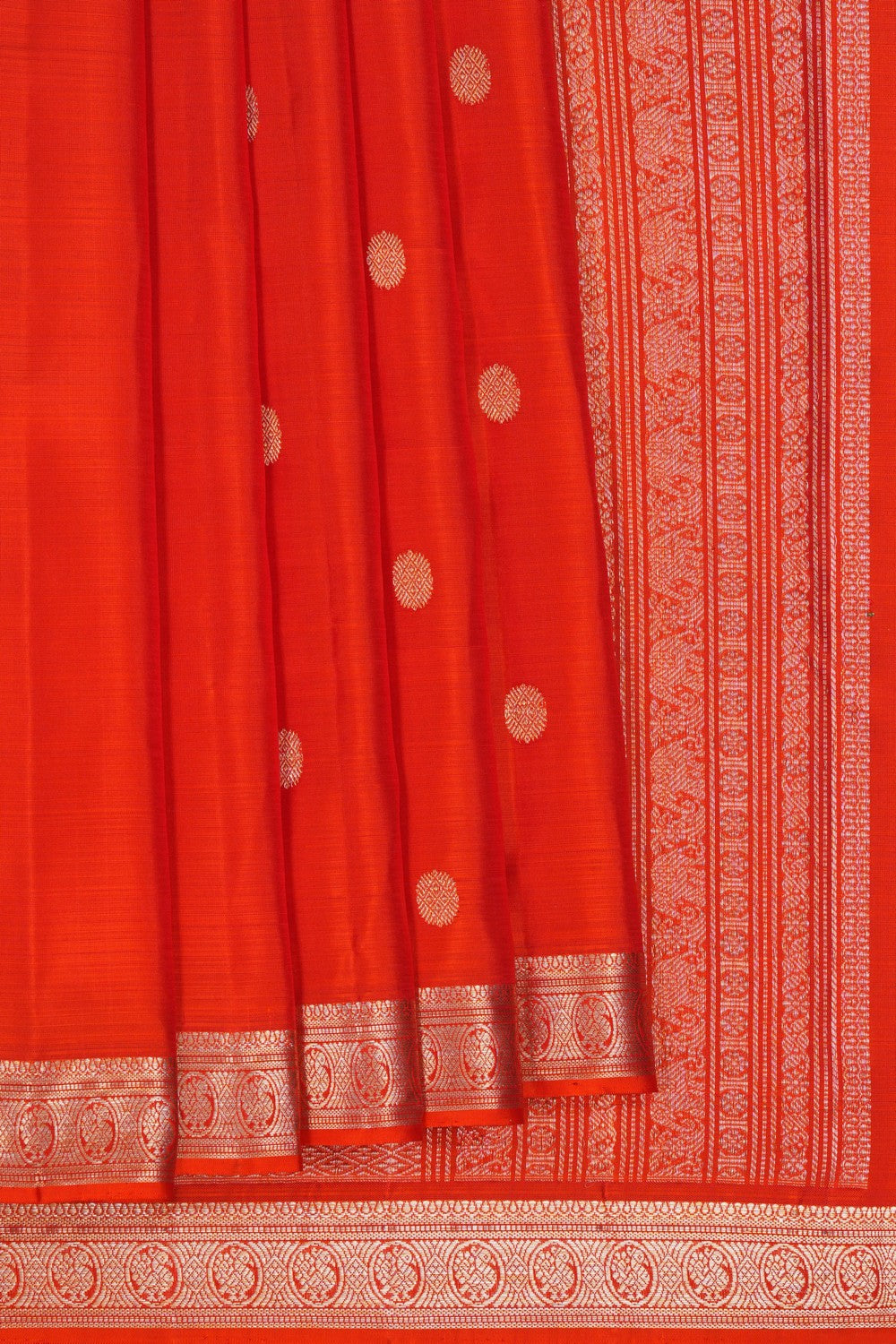 Image of Kanchi Silk Orange Saree
