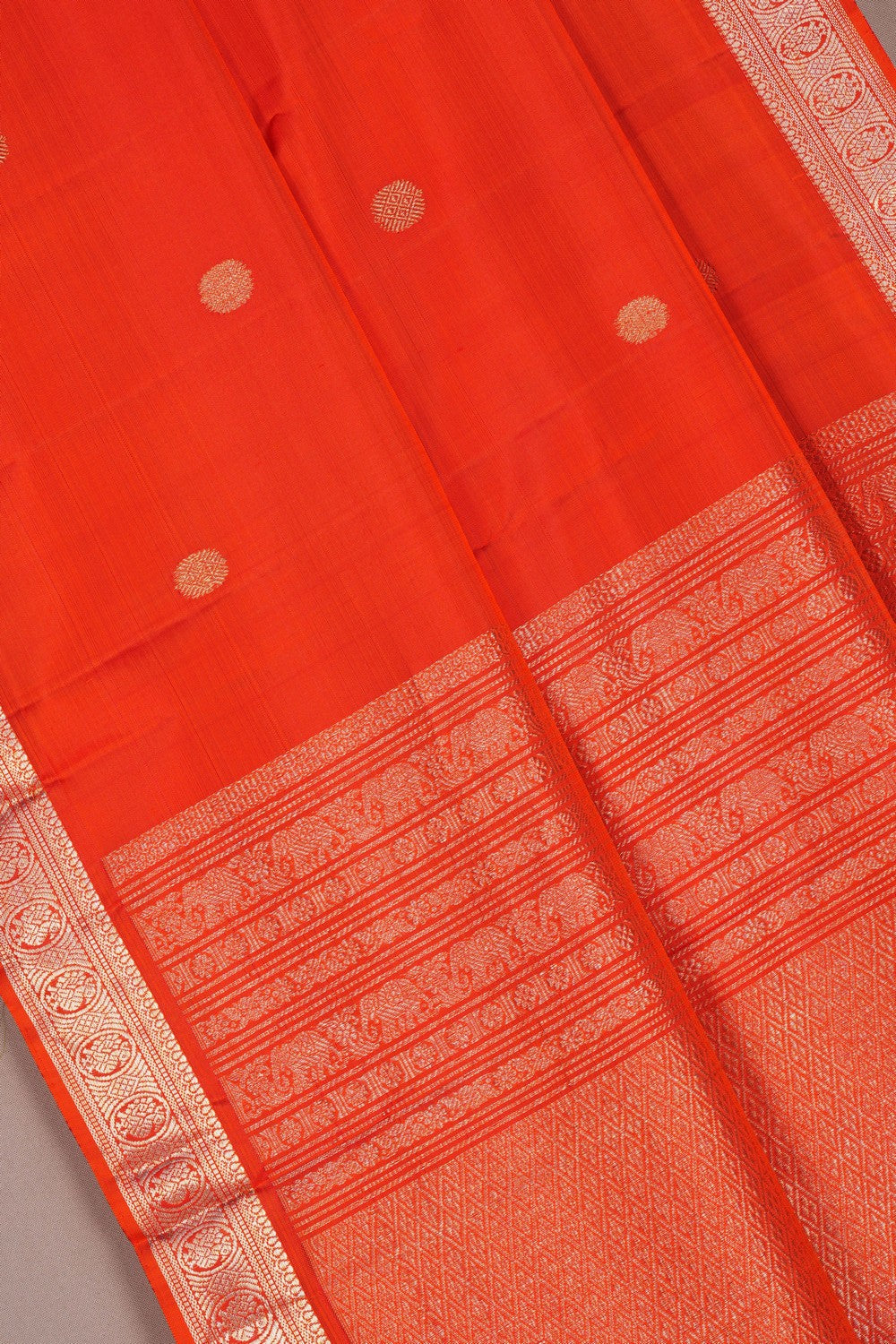 Image of Kanchi Silk Orange Saree