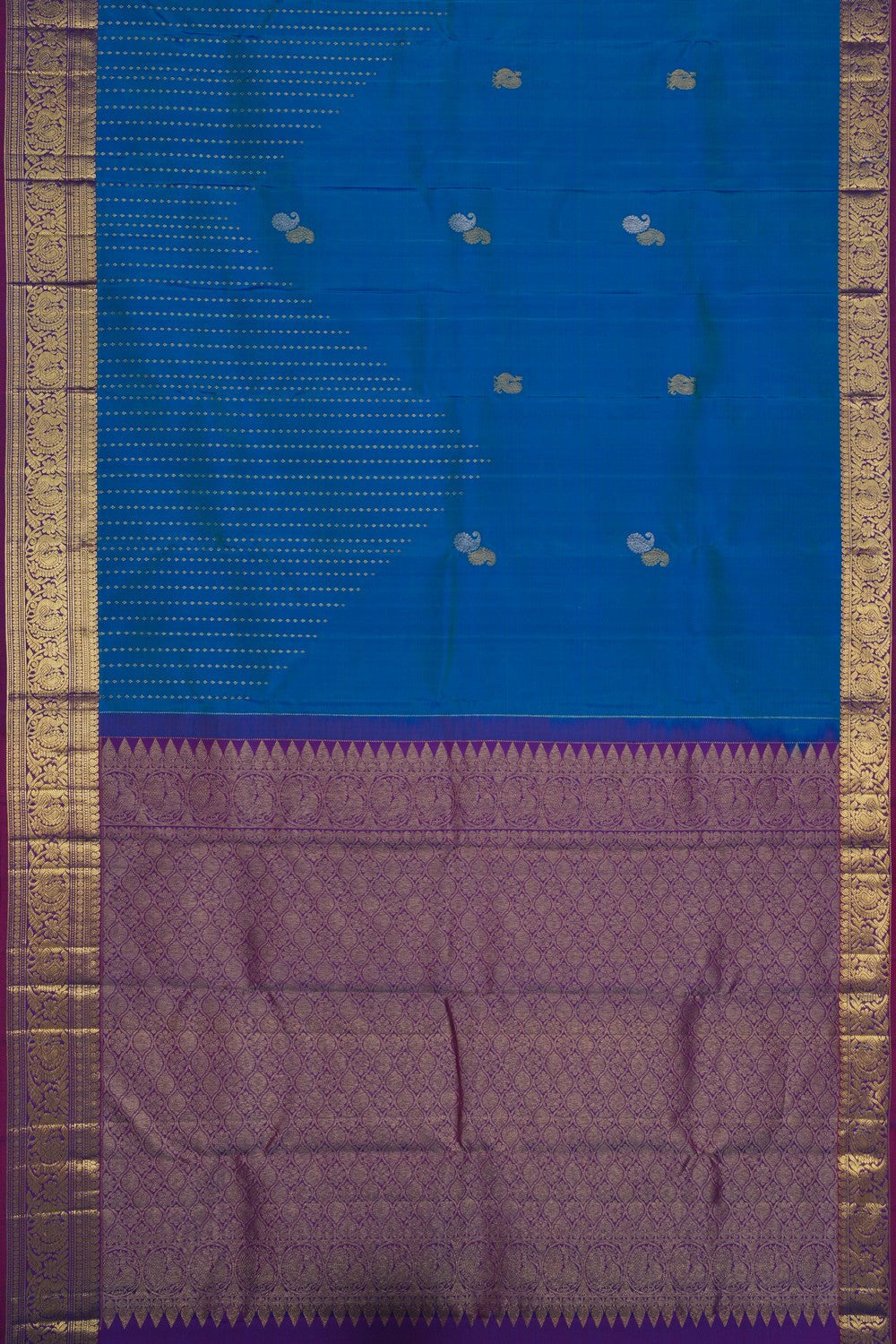Image of South Silk Blue Saree
