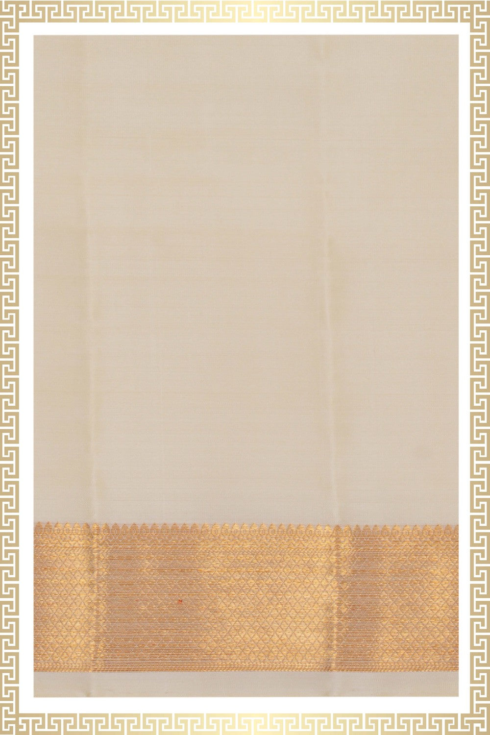 Image of Kanchi Silk Cream Traditional Dhoti With Kanduva (8 X 4)
