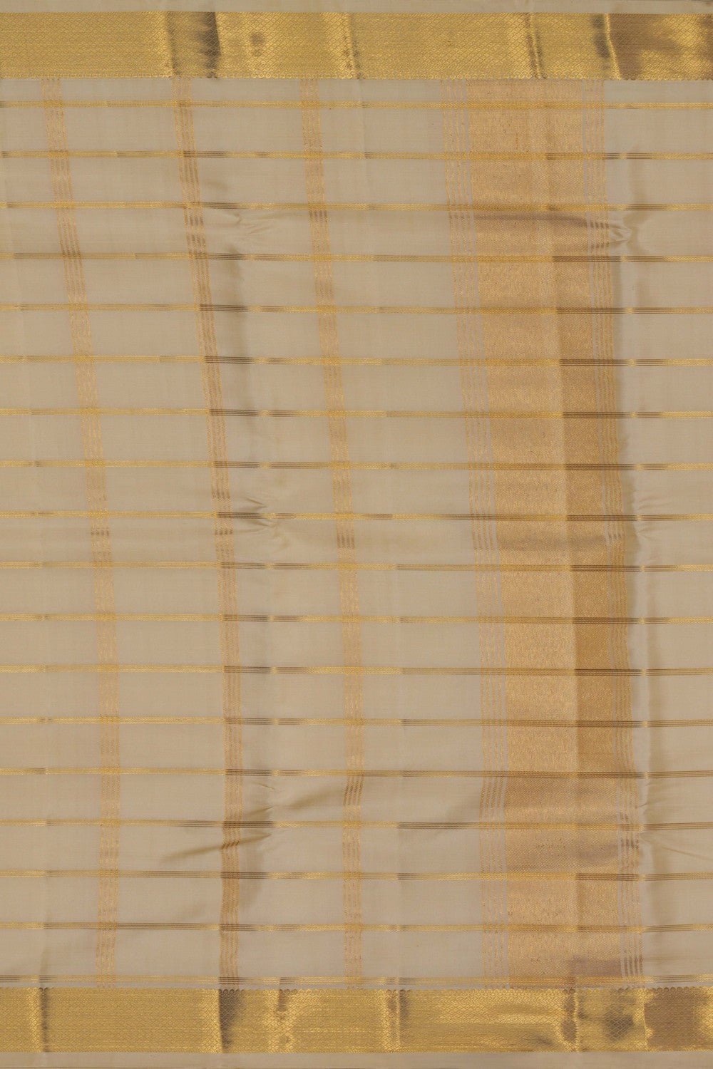 Image of Kanchi Silk Cream Traditional Dhoti With Kanduva (8 X 4)