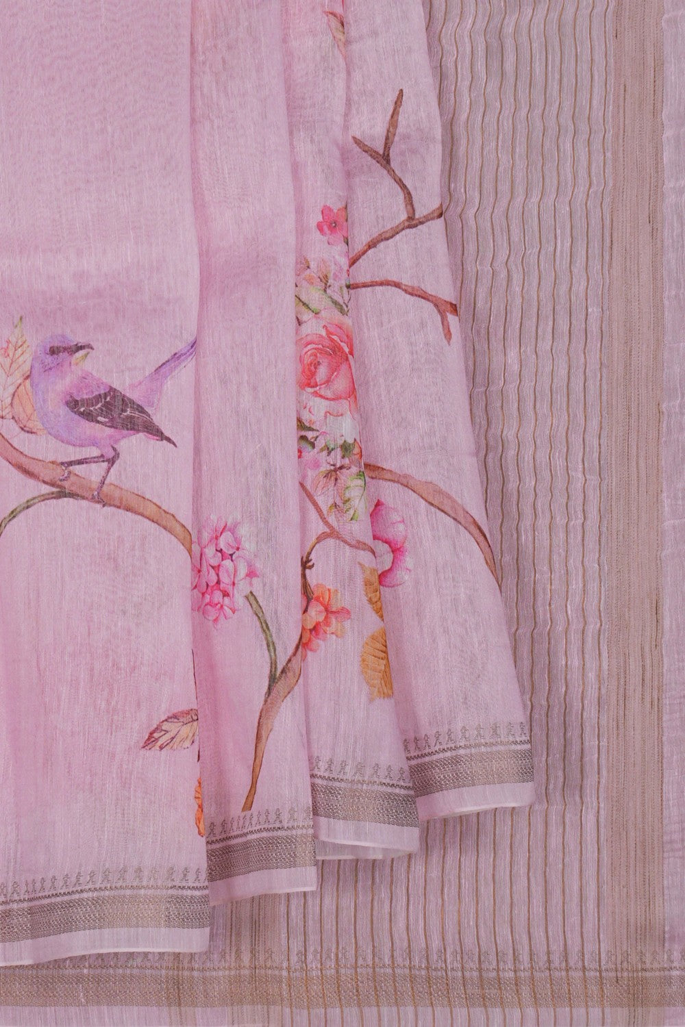 Image of A Pink Linen Saree