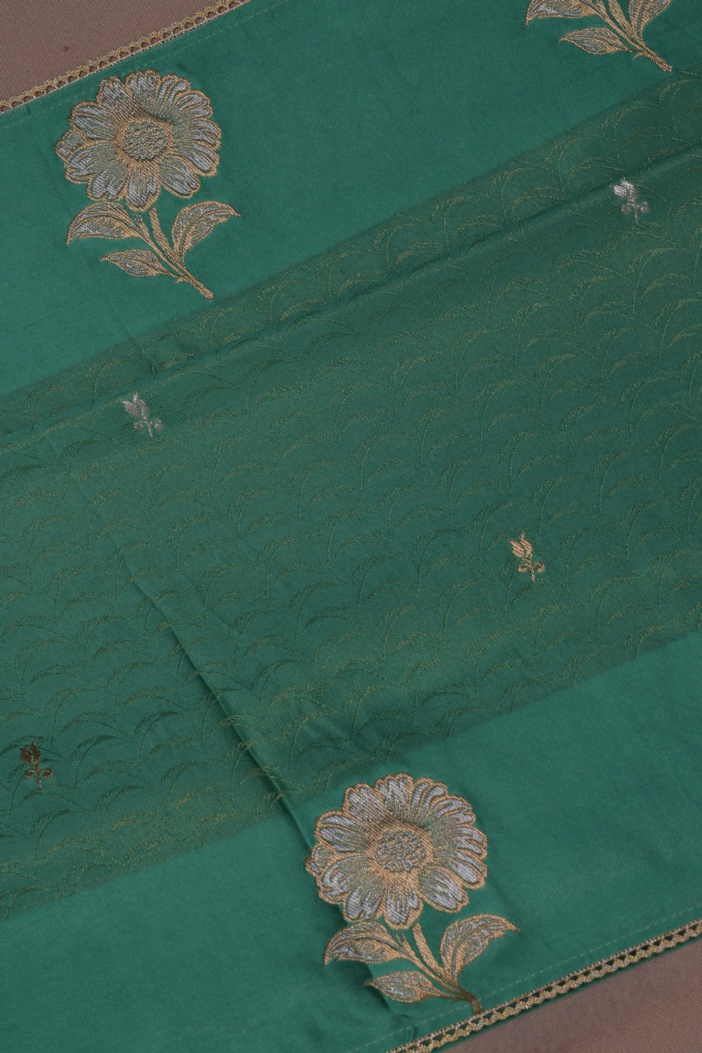 Image of Satin Silk Green Saree