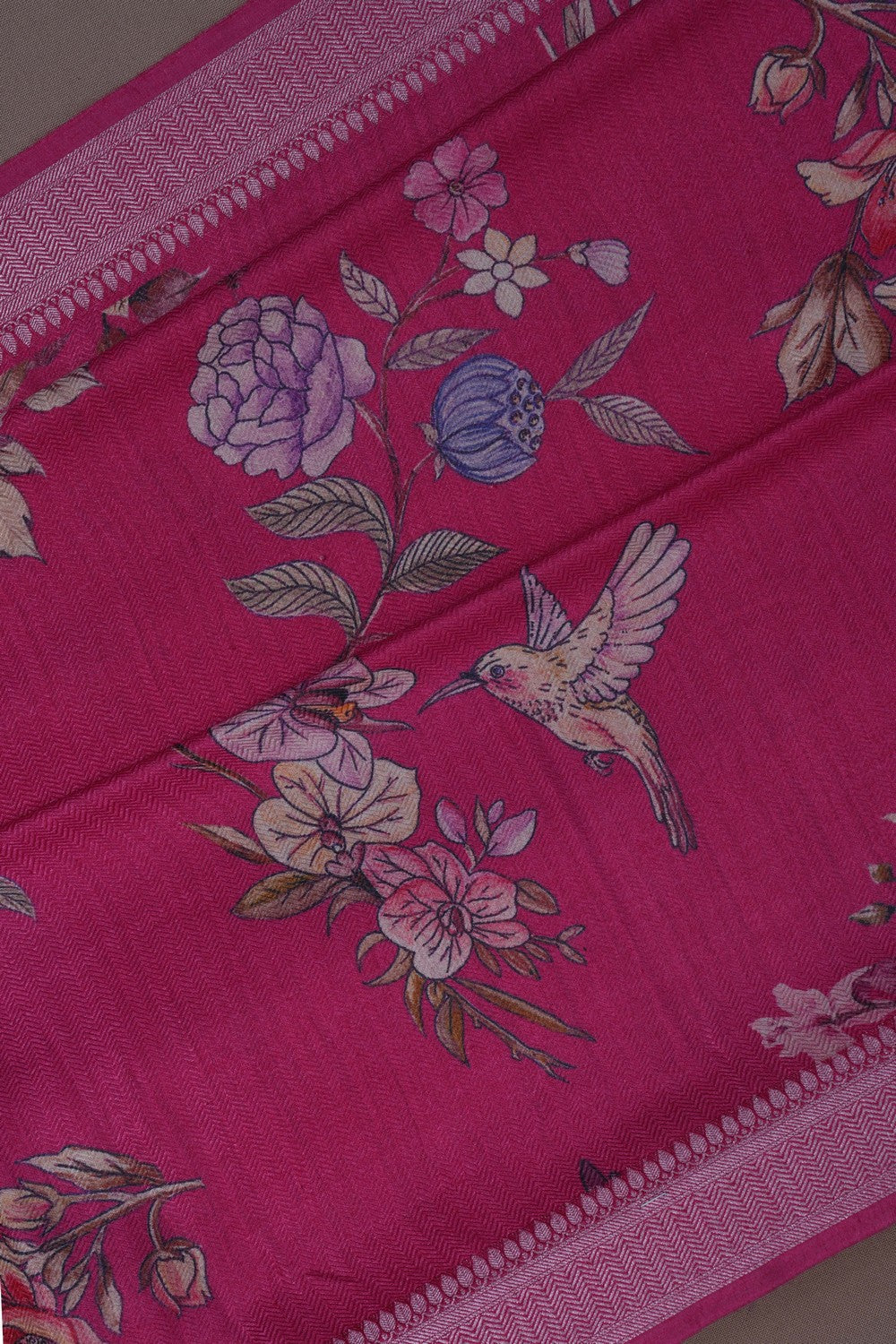 Image of Bhagalpur Twill Silk Pink Saree
