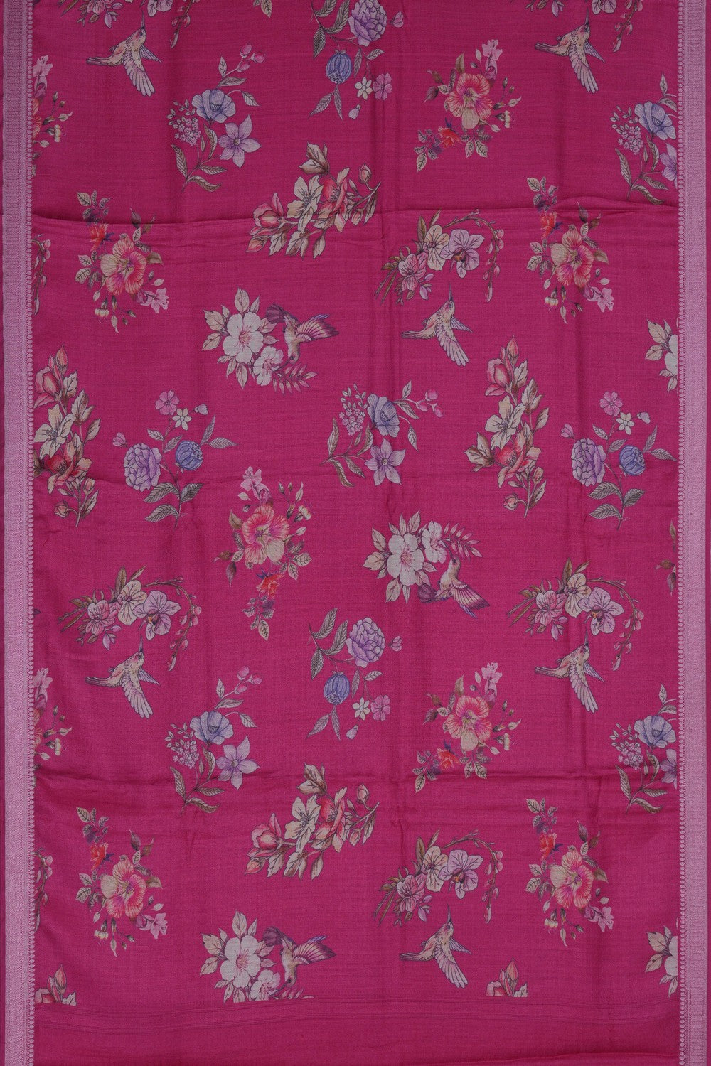 Image of Bhagalpur Twill Silk Pink Saree