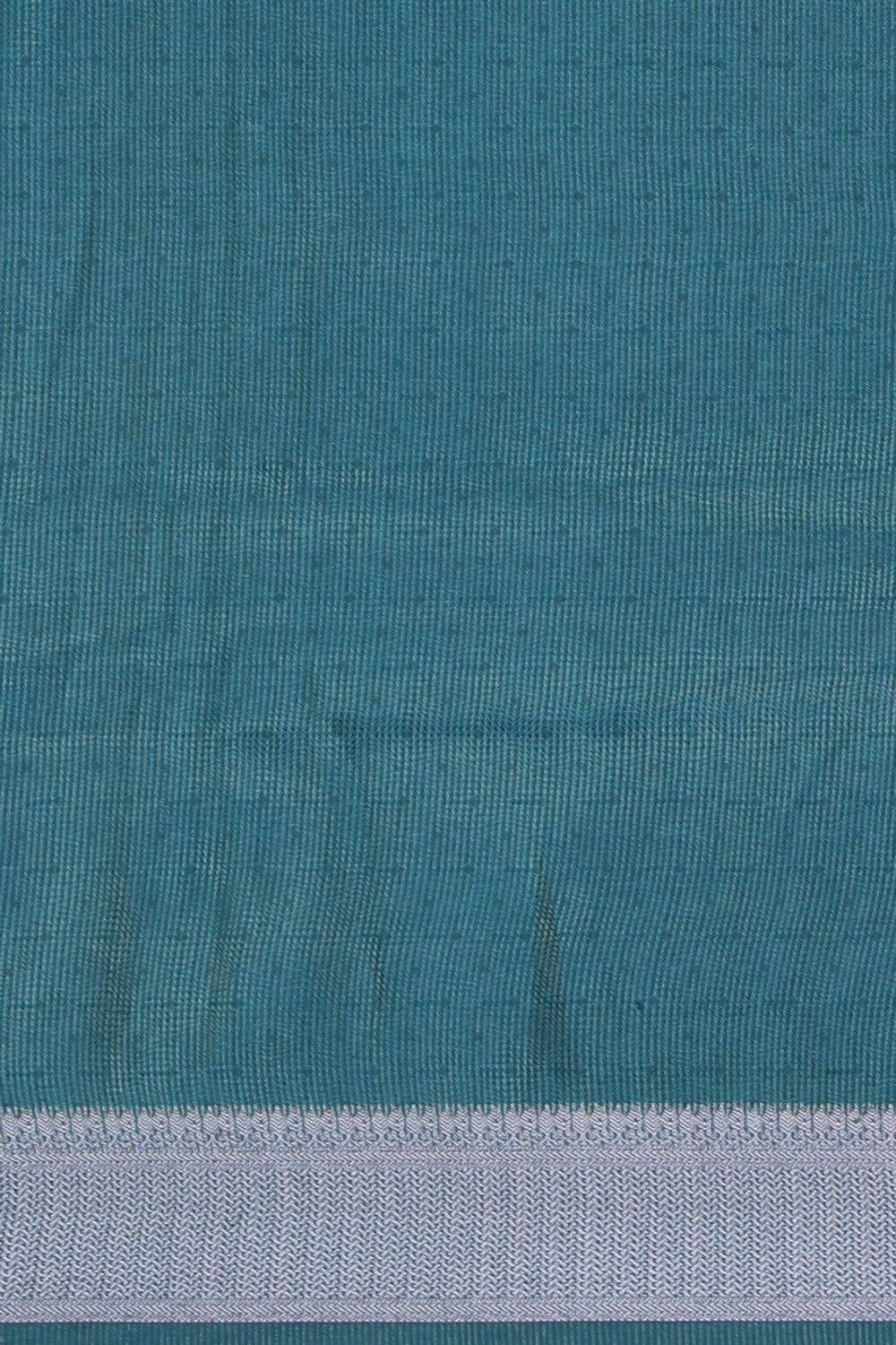 Image of Bhagalpur Twill Silk Teal-Blue Saree