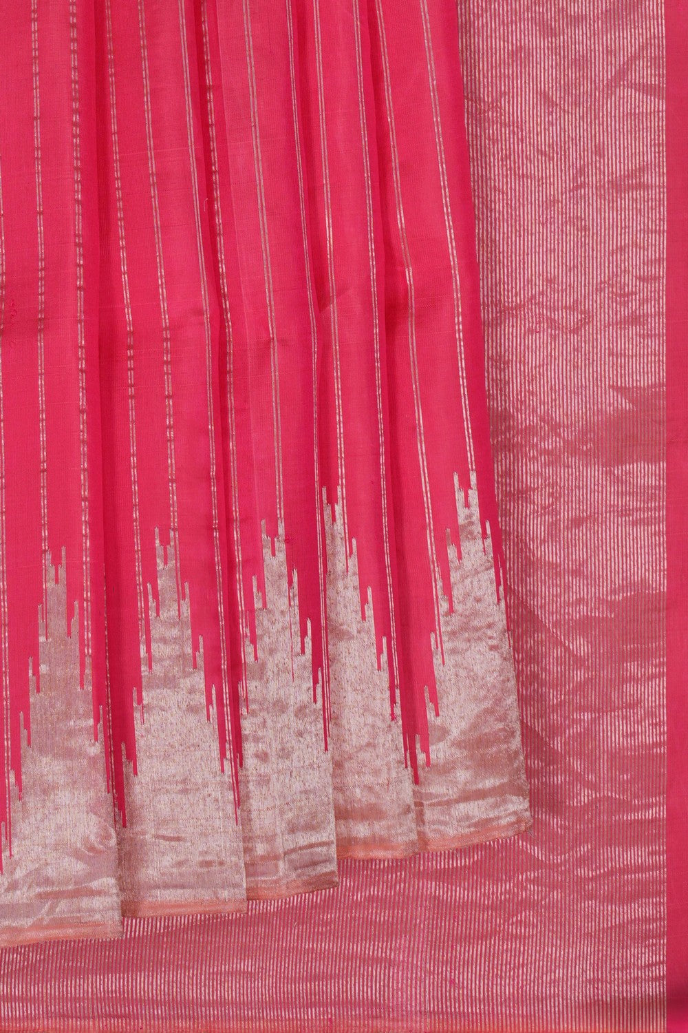 Image of Gadwal Silk Pink Saree