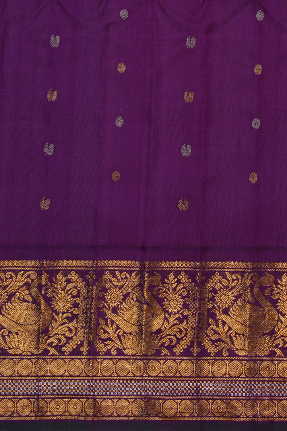 Image of Gadwal Silk Aqua Green Saree