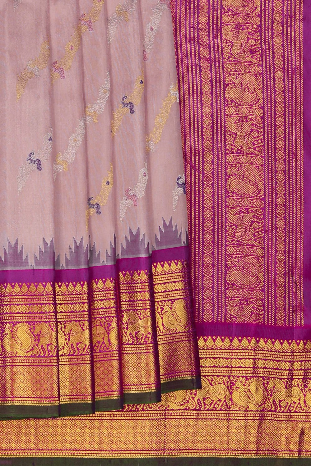 Image of Gadwal Silk Light Pink Saree