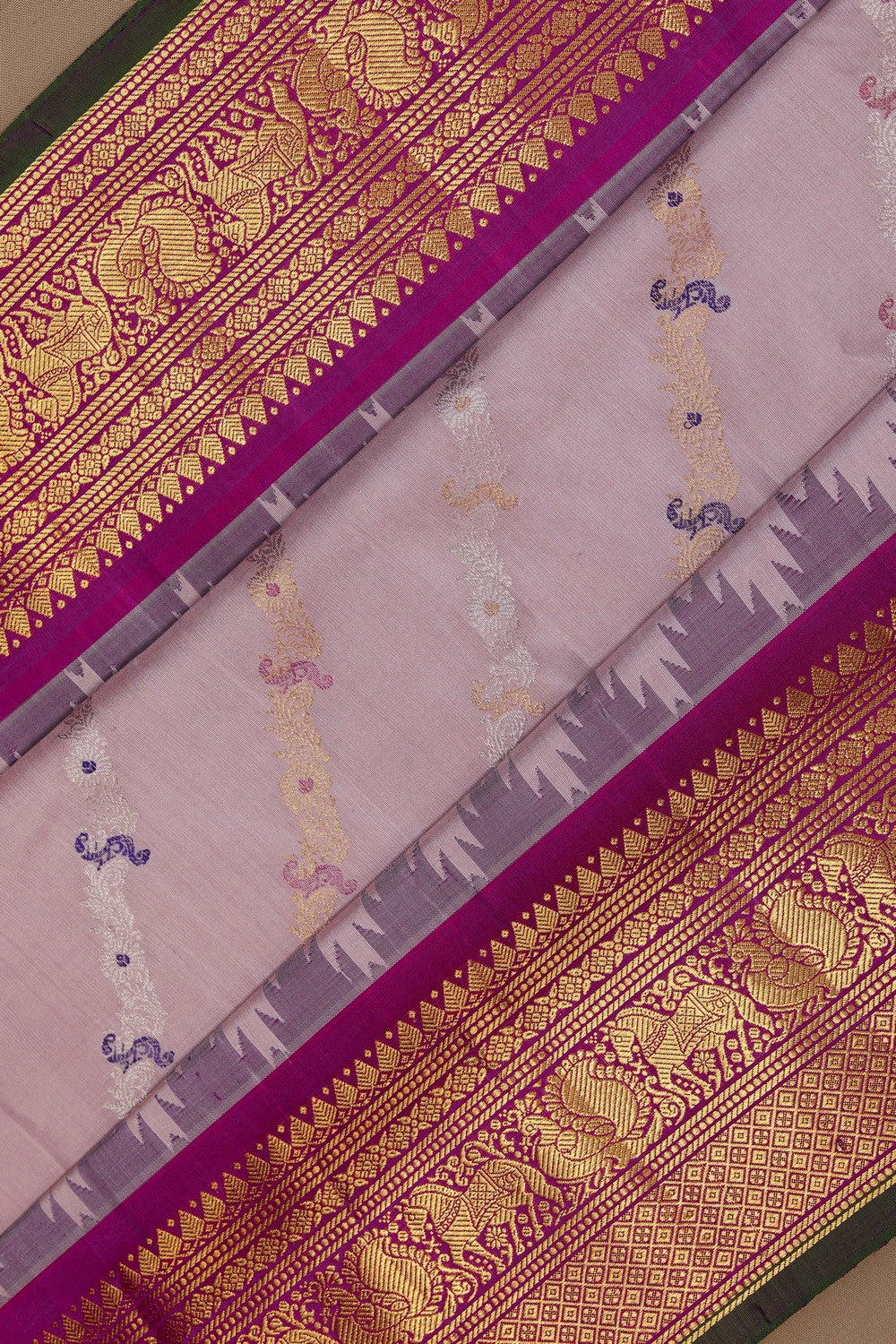 Image of Gadwal Silk Light Pink Saree