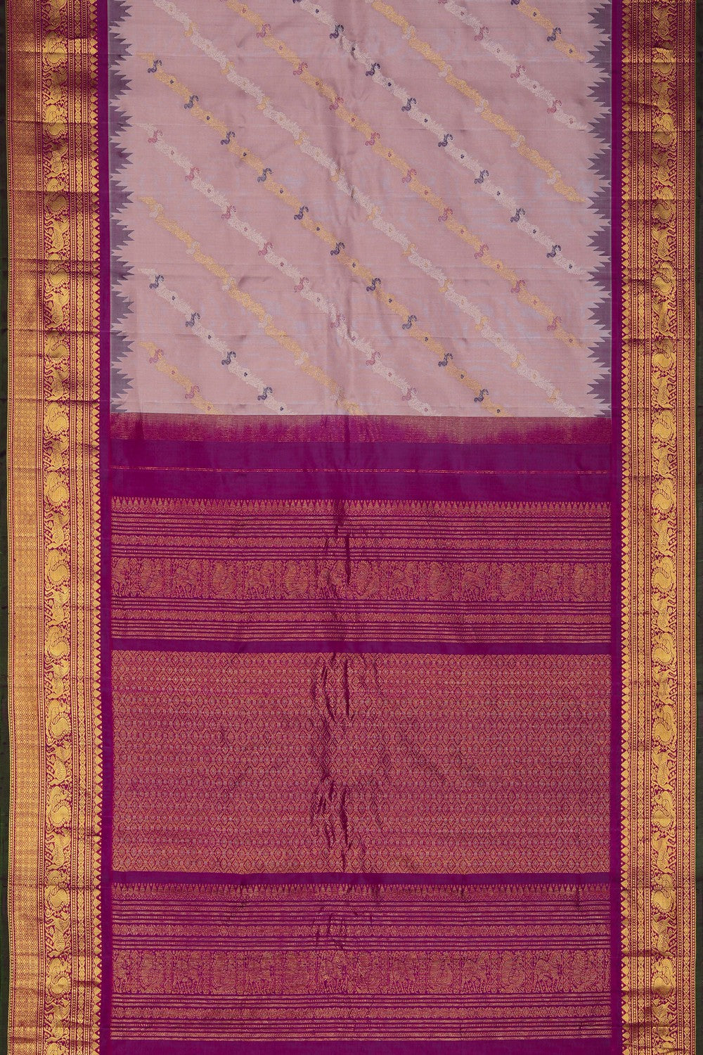 Image of Gadwal Silk Light Pink Saree