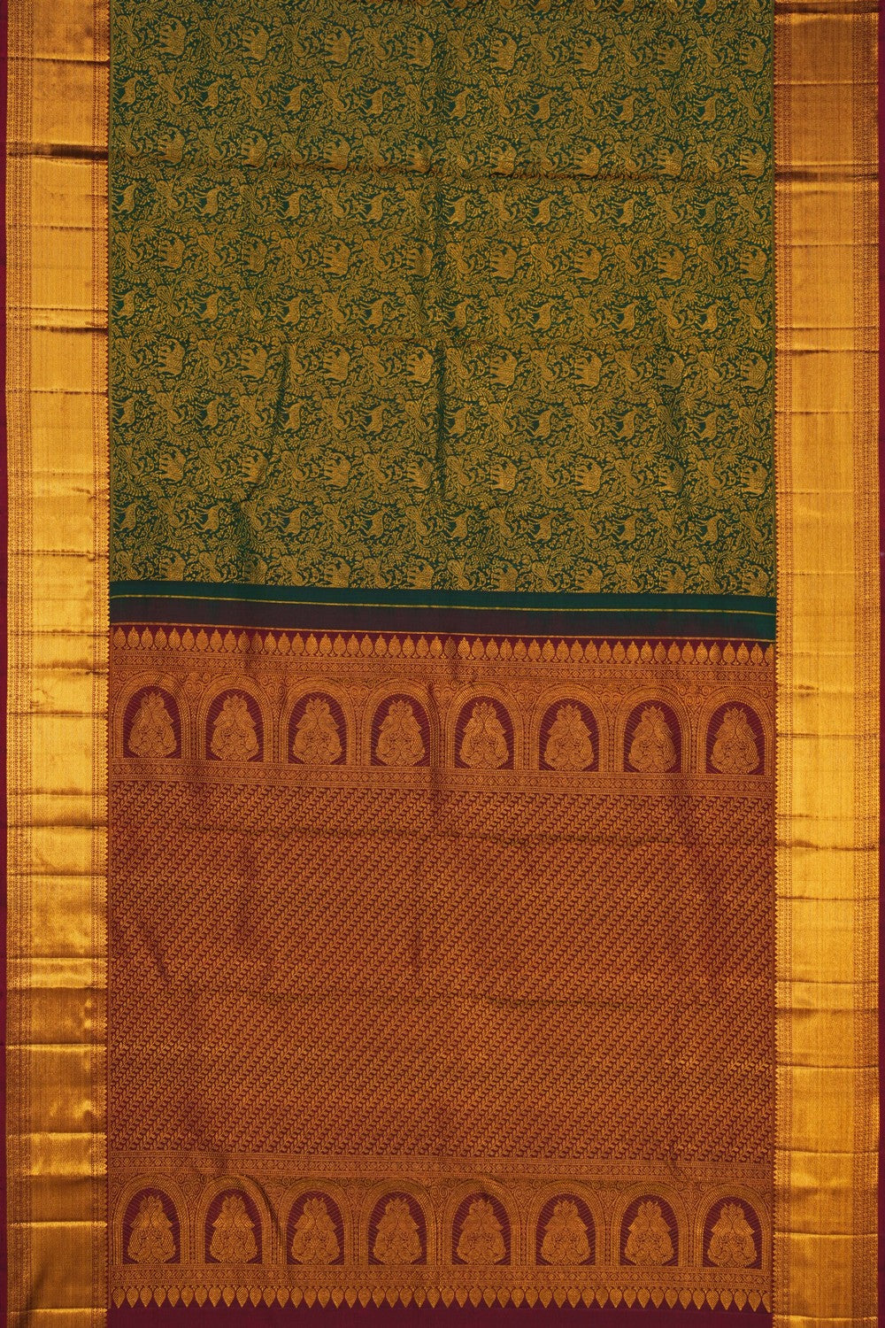 Image of A Kanchipattu Brocade Green Saree