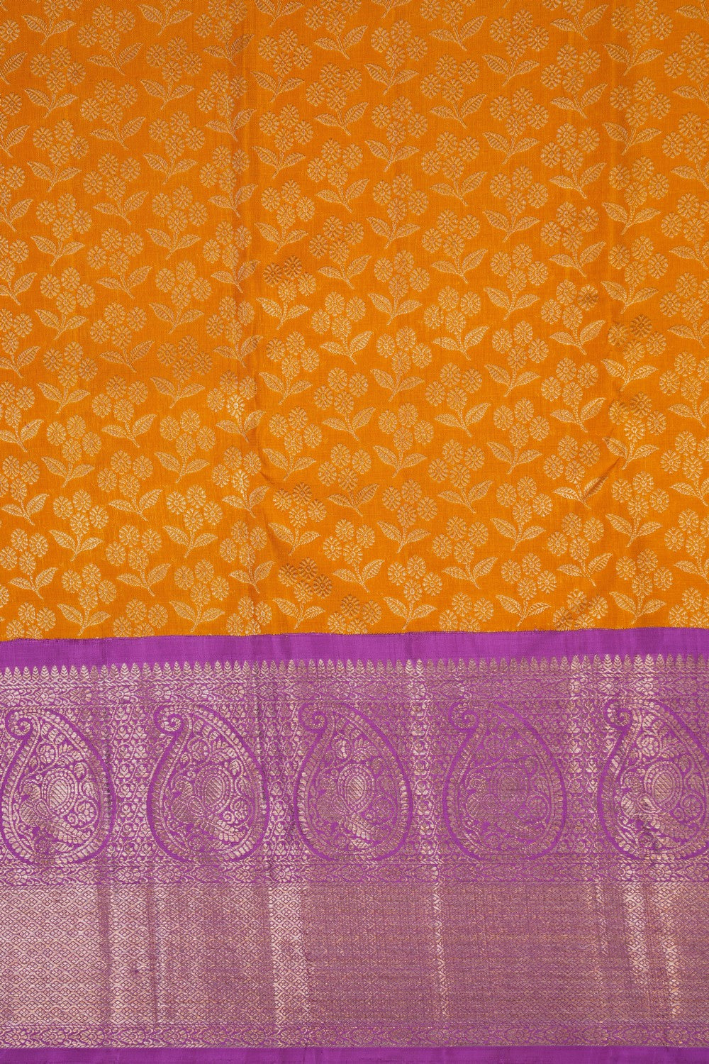 Image of A Kanchipattu Brocade Yellow Saree