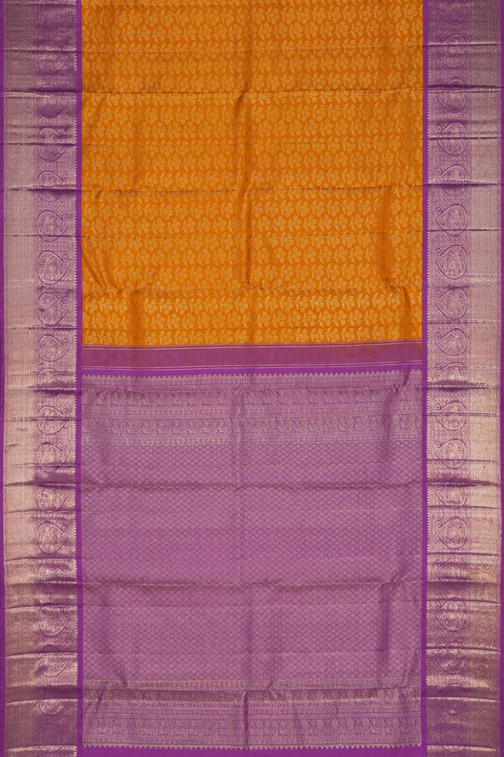 Image of A Kanchipattu Brocade Yellow Saree