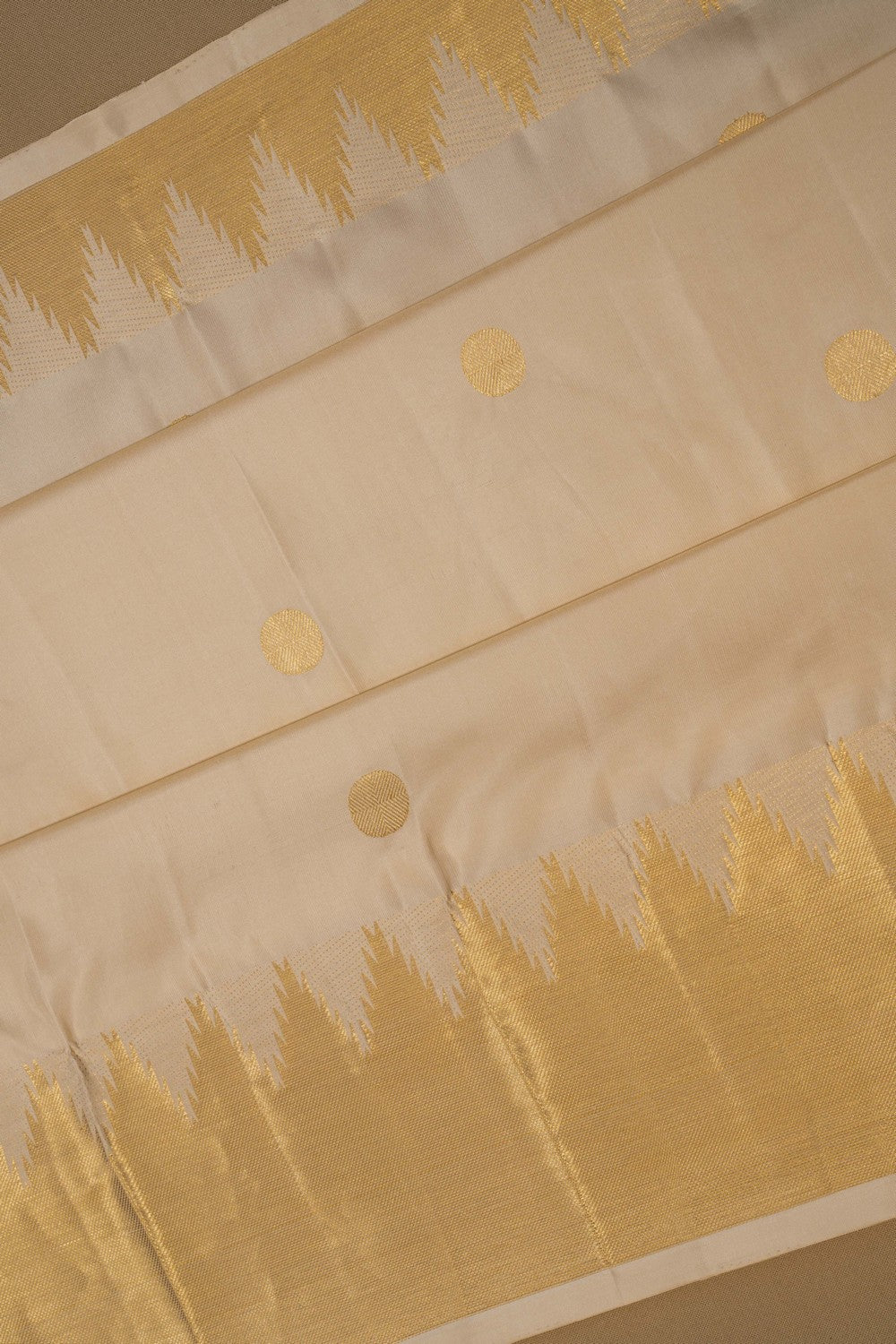 Image of South Silk Off-White Saree