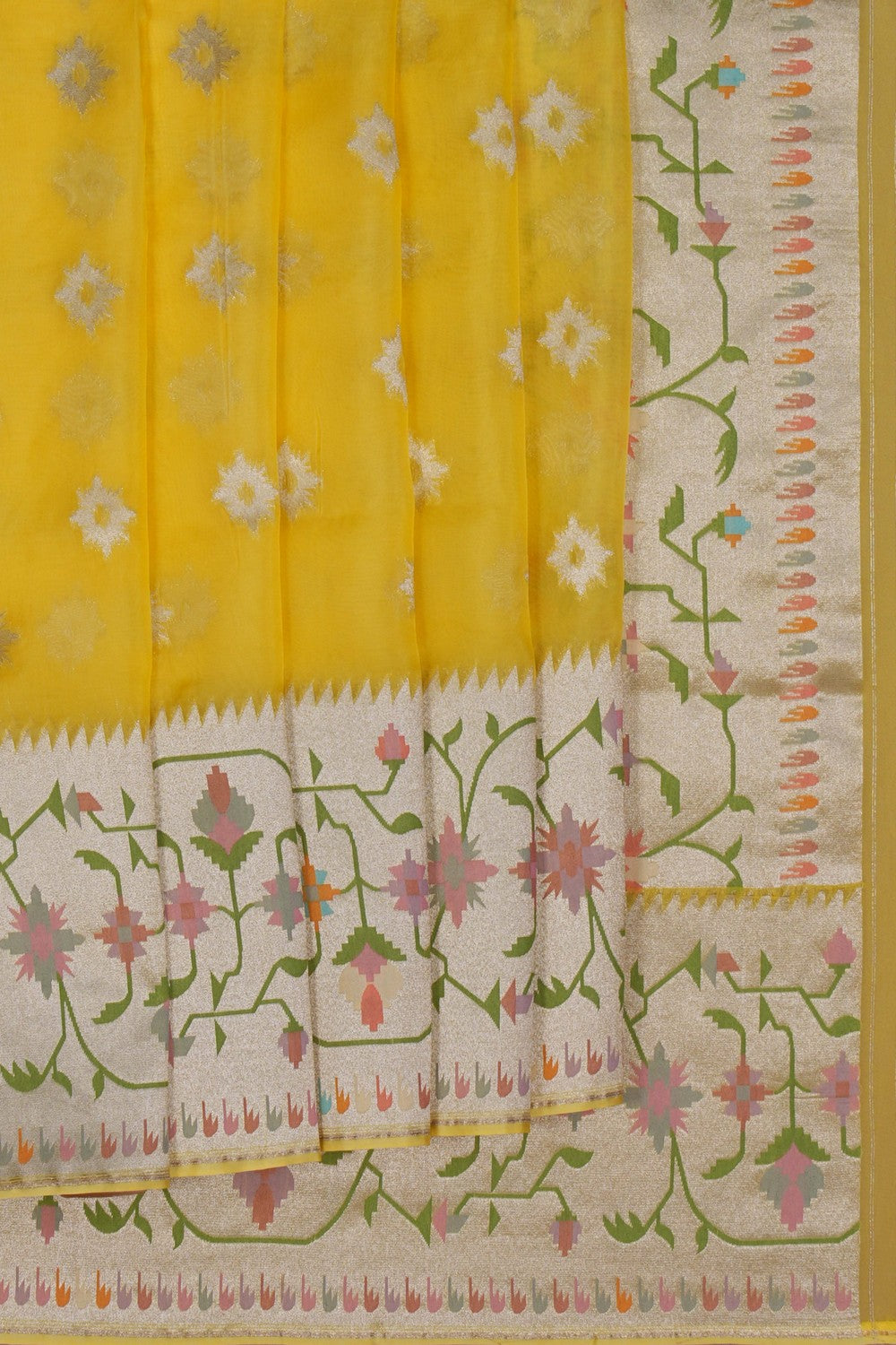 Image of A Yellow Kora Saree