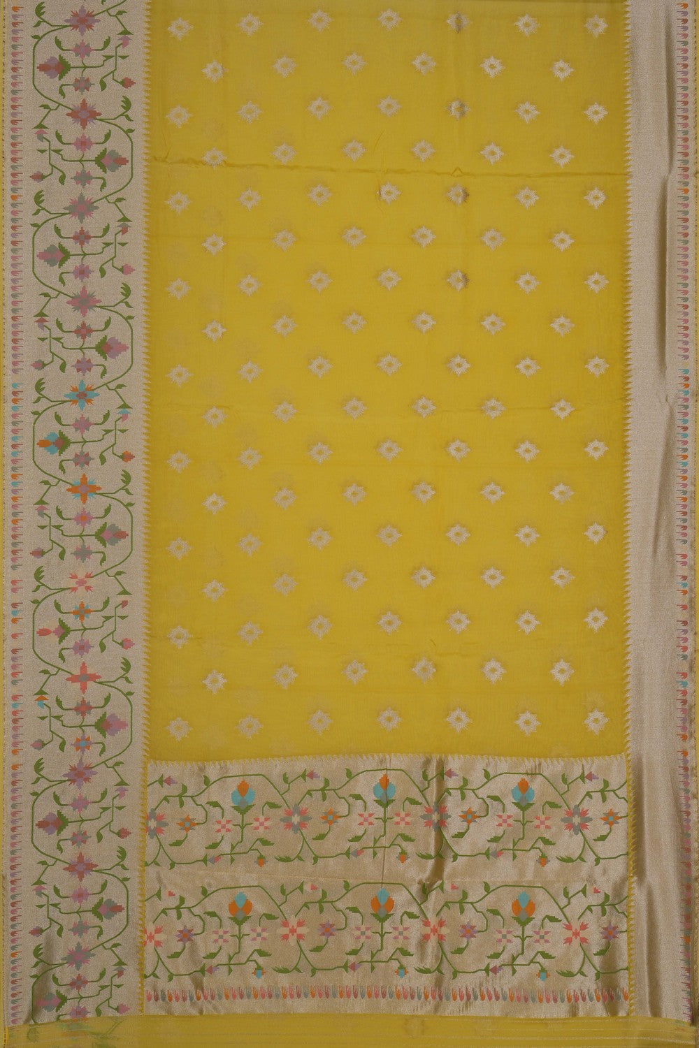 Image of A Yellow Kora Saree