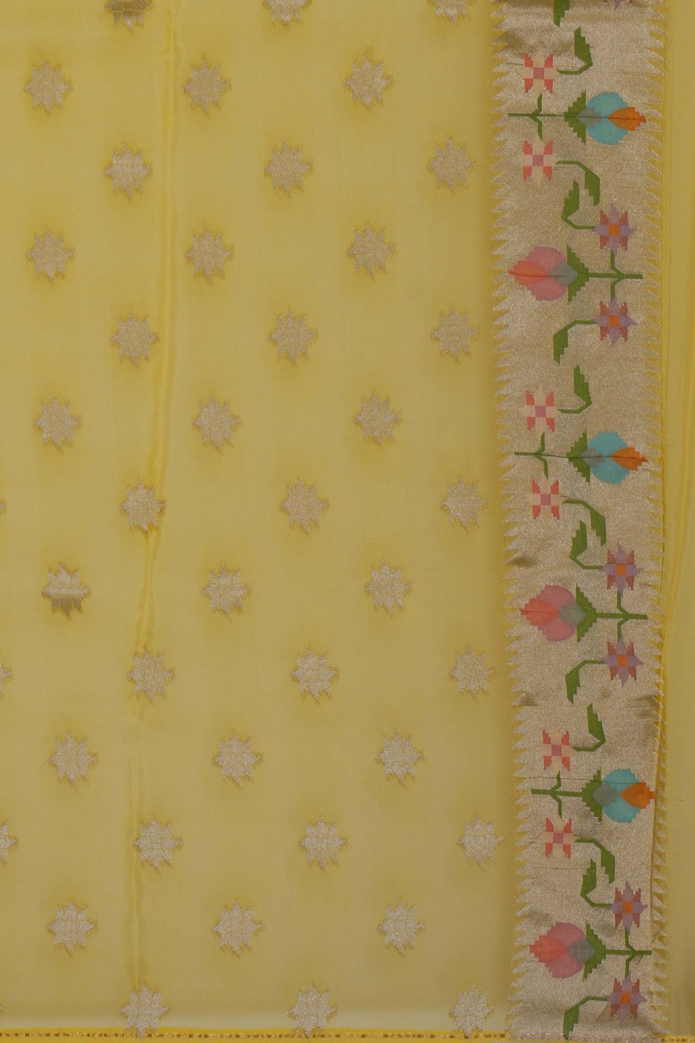 Image of A Yellow Kora Saree