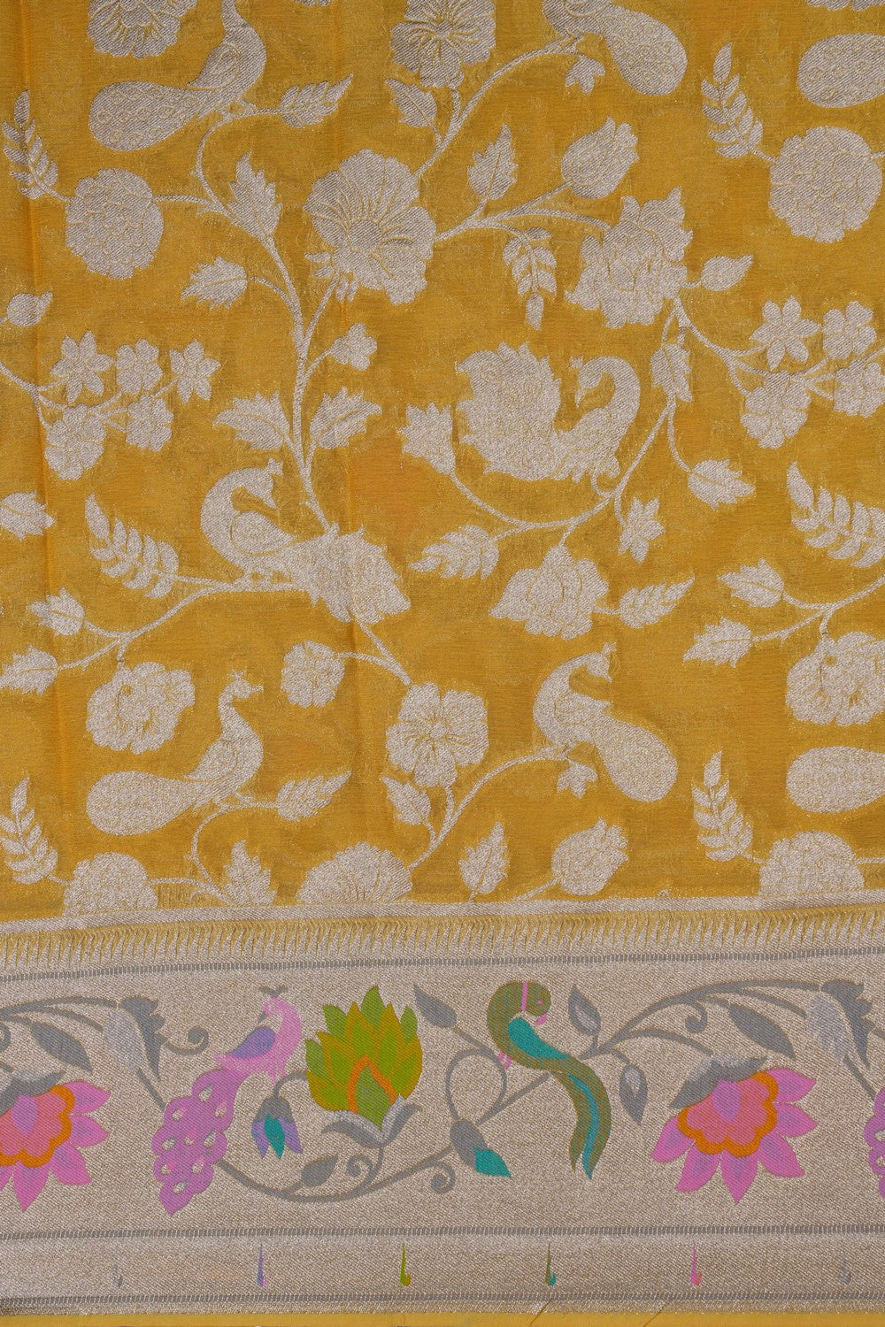 Image of A Yellow Georgette Saree