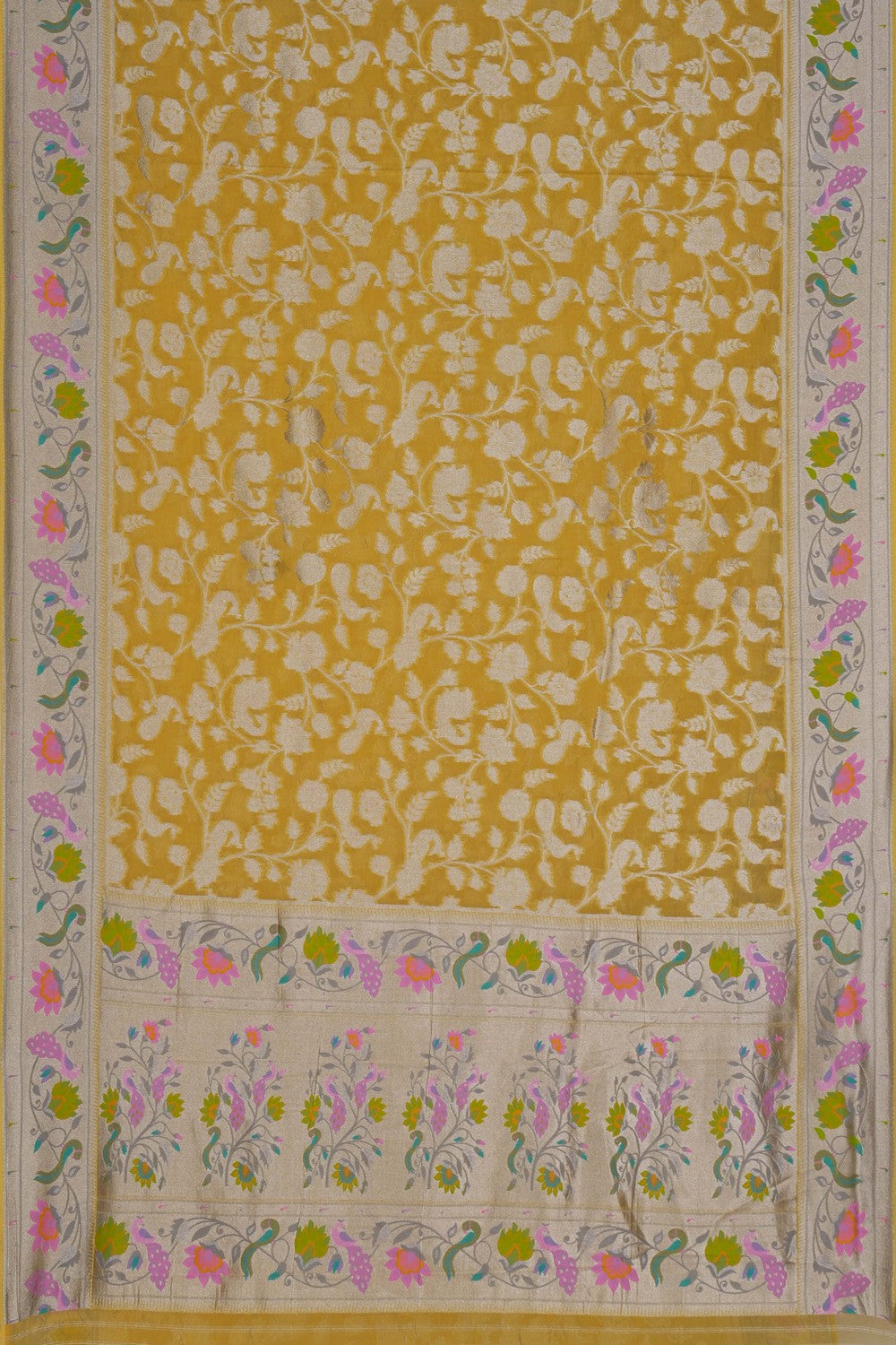 Image of A Yellow Georgette Saree