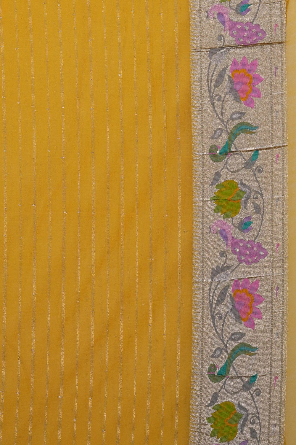 Image of A Yellow Georgette Saree