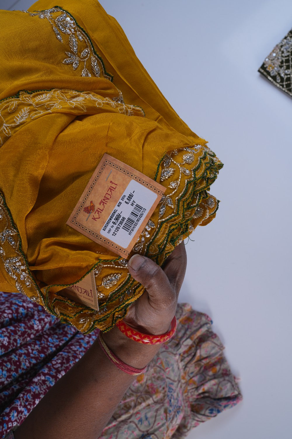 Image of A Crepe Silk Embroidery Saree