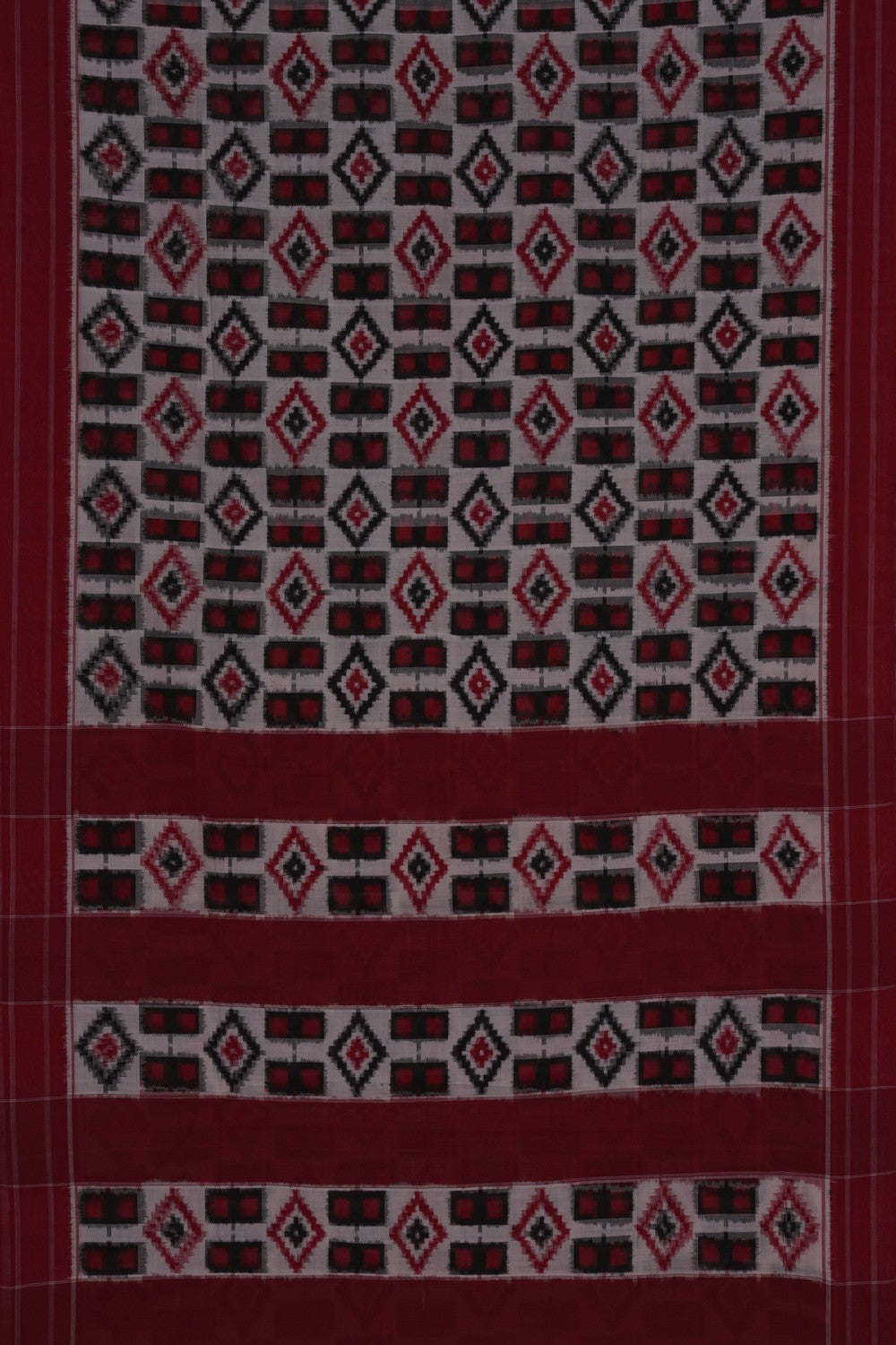 Image of Pochampally Ikat White Saree