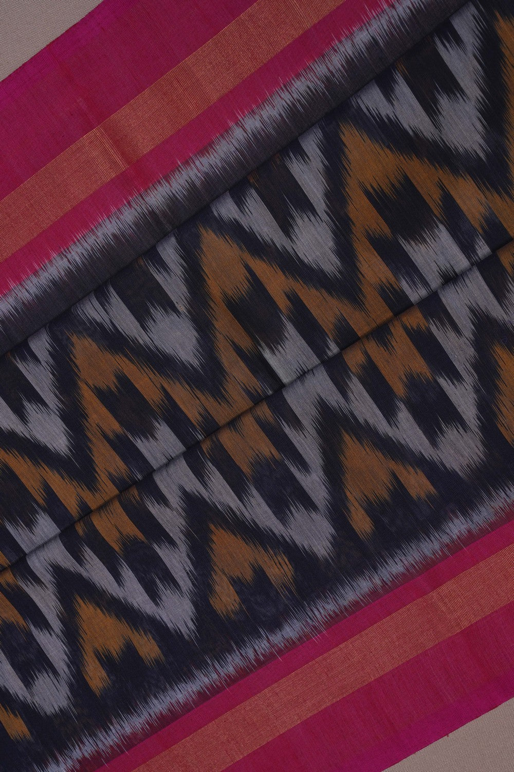 Image of Ikat Cotton-Silk Purple Saree