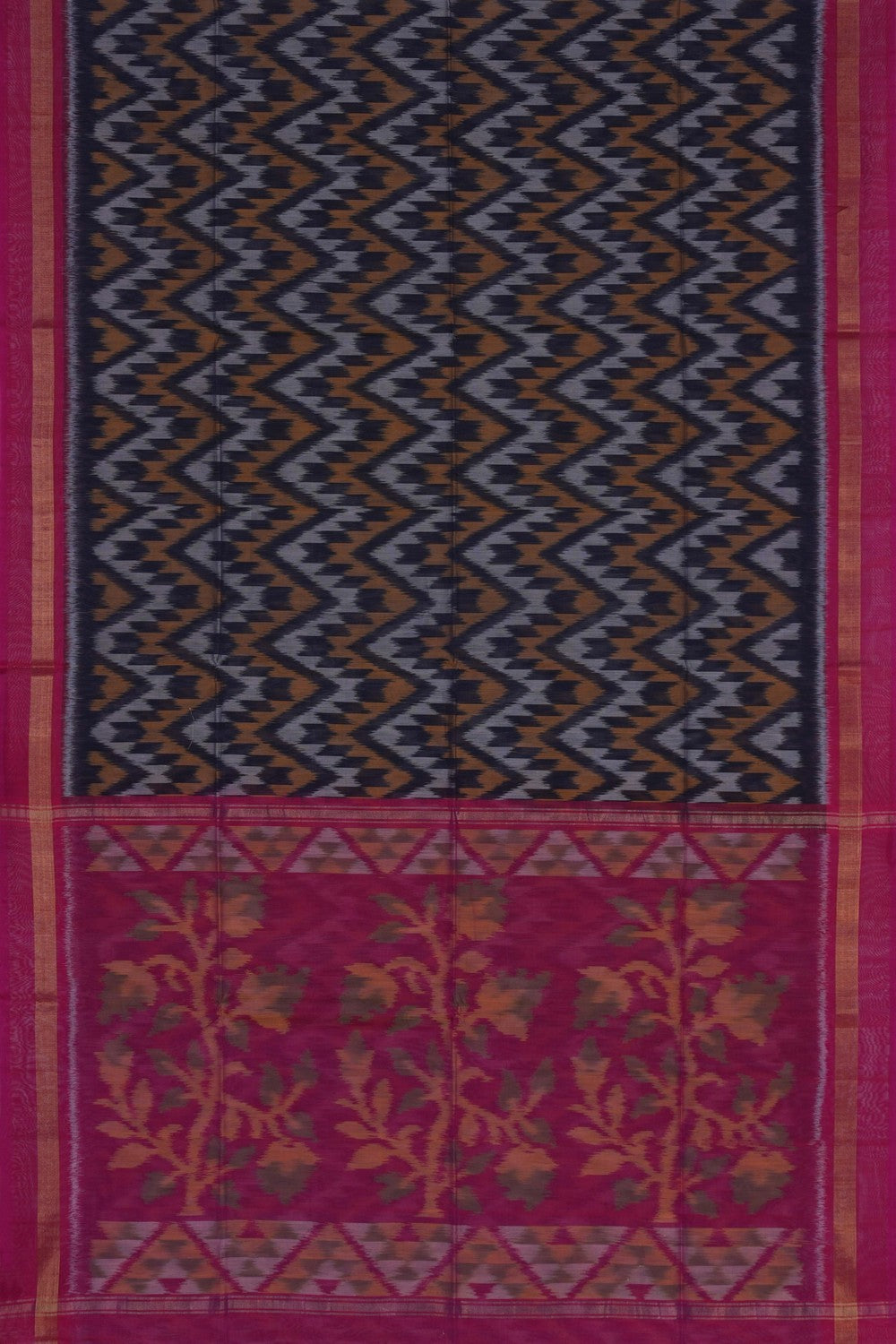 Image of Ikat Cotton-Silk Purple Saree