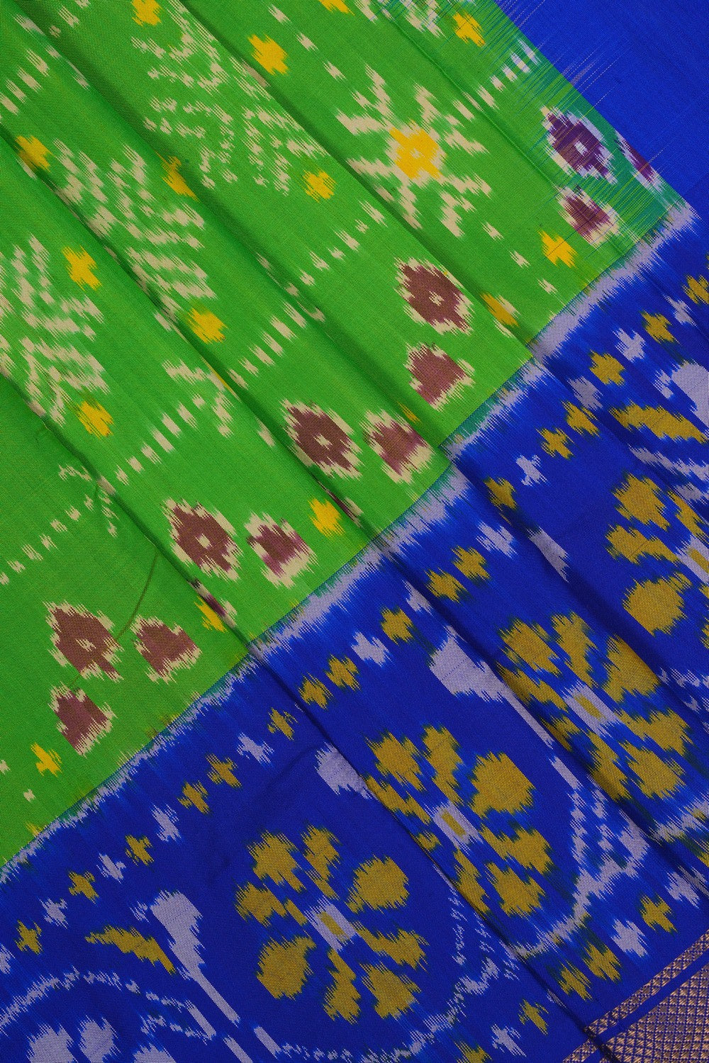 Image of Pochampally-Silk Pavada Unstitched Set
