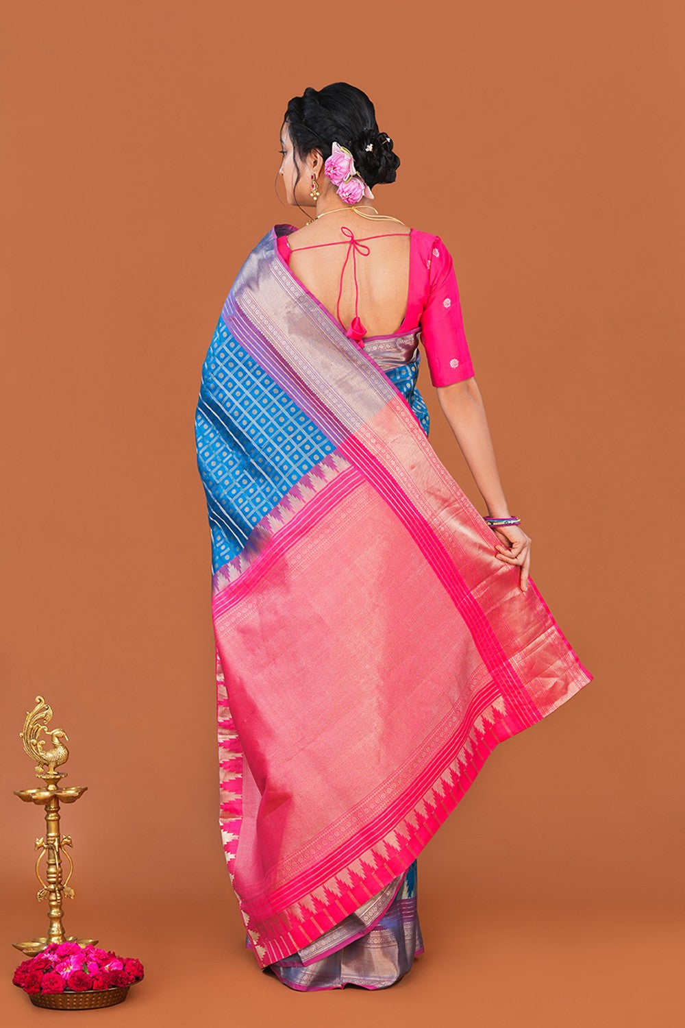 Image of South Silk Blue Saree