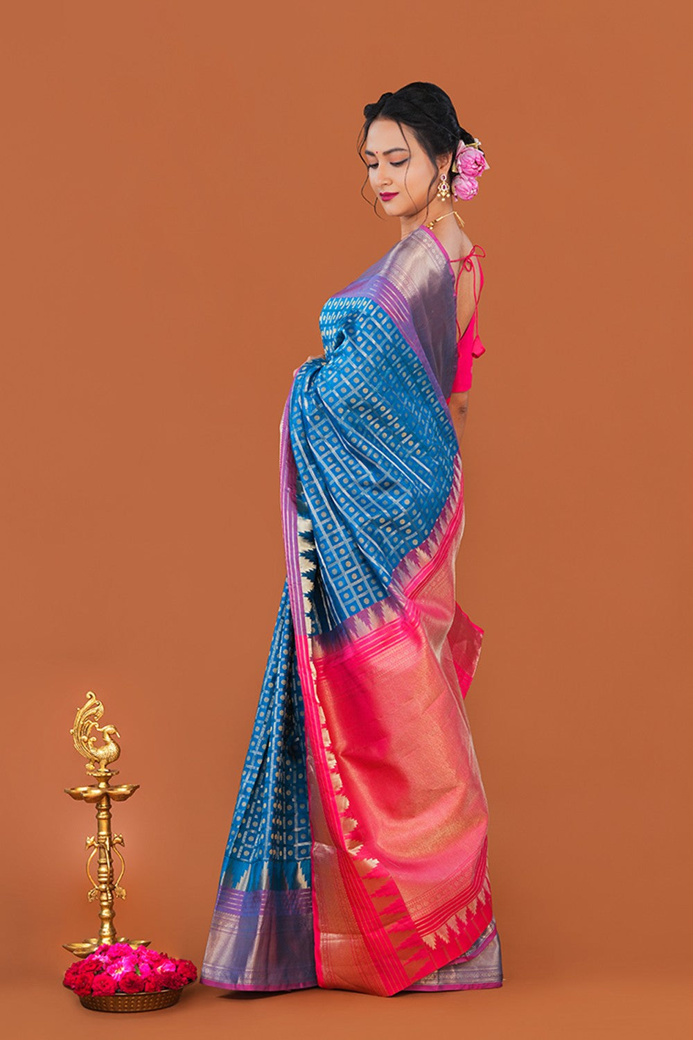 Image of South Silk Blue Saree