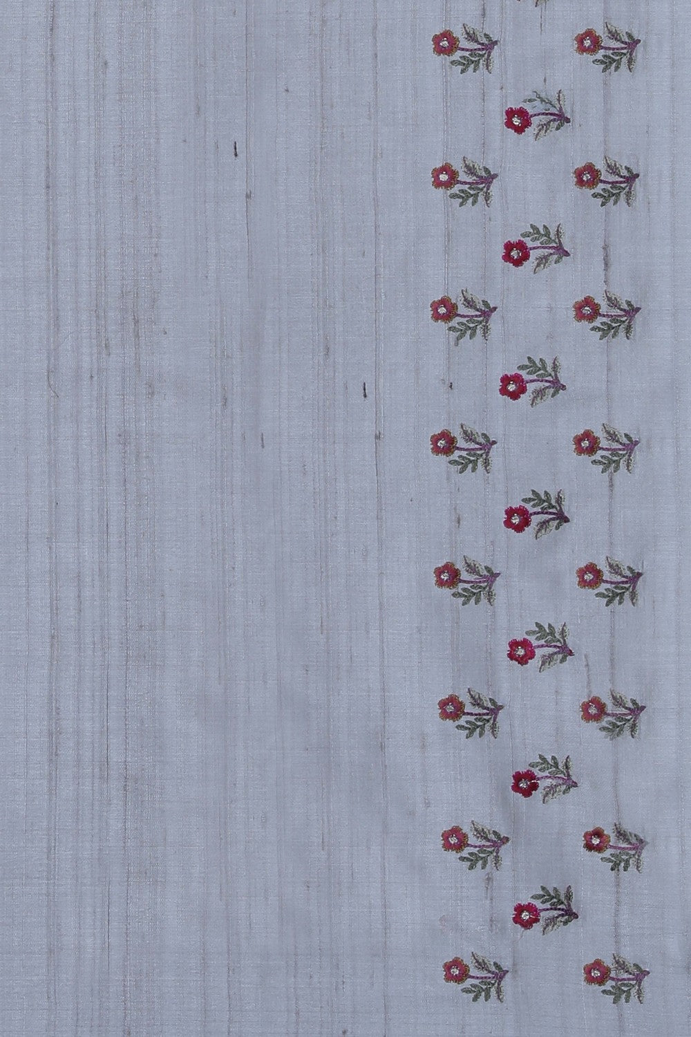 Image of Off-White Tussar Silk Embroidery Saree