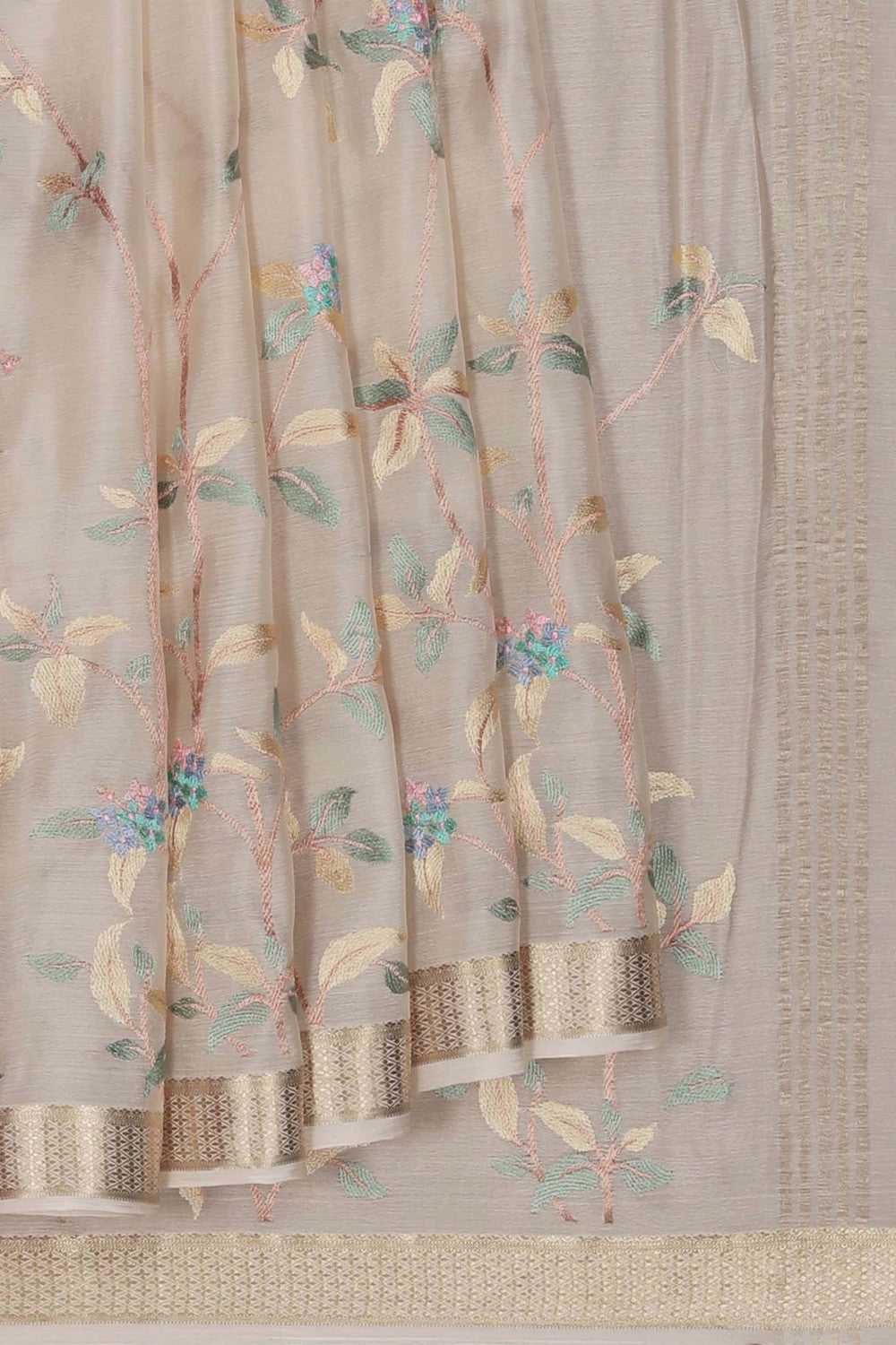 Image of A Beautiful Crepe Embroidery Saree