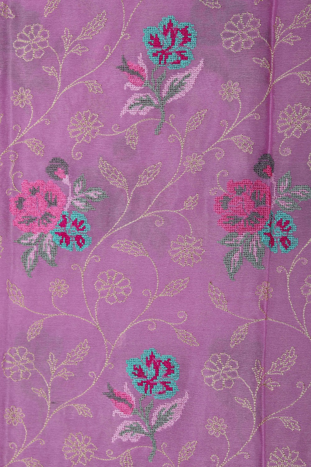 Image of A Beautiful Crepe Embroidery Saree