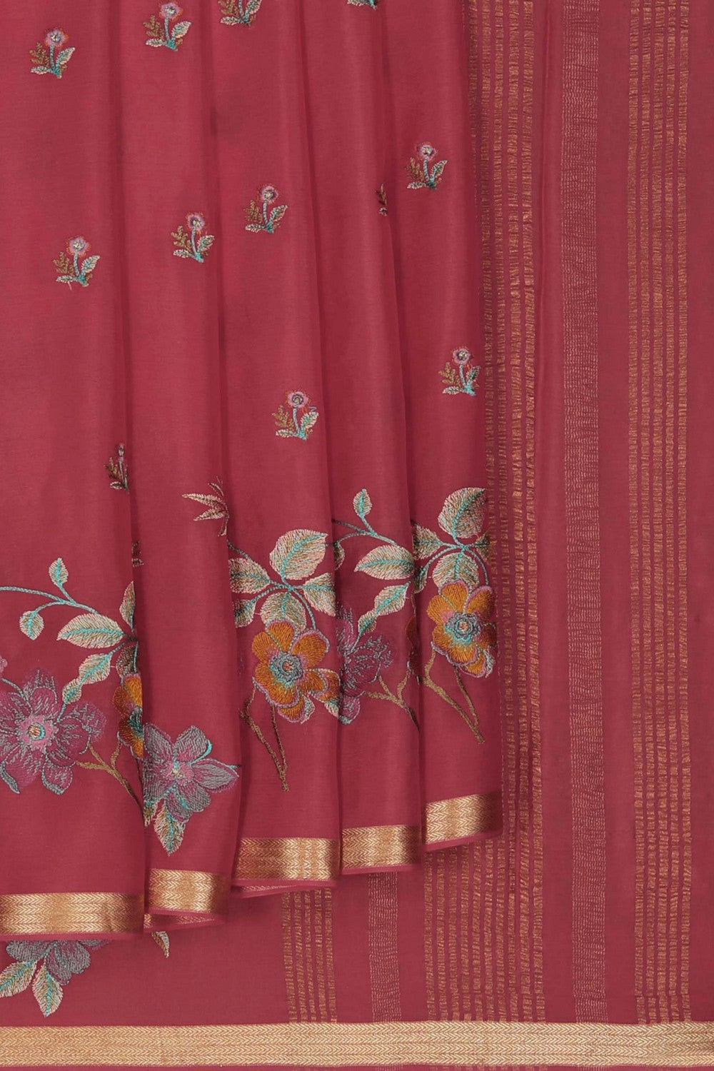 Image of A Beautiful Crepe Embroidery Saree