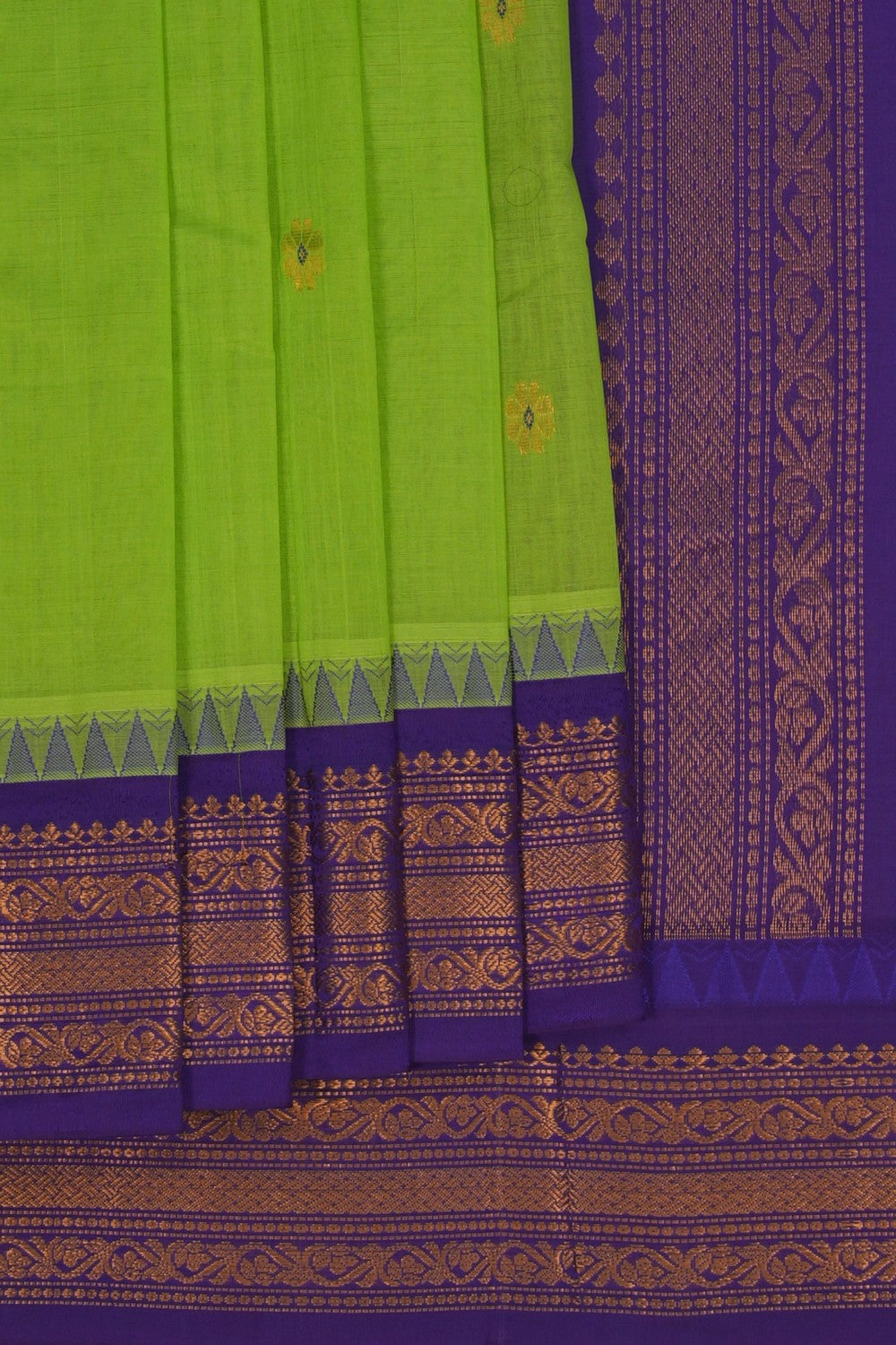 Image of Gadwal Cotton Green Saree