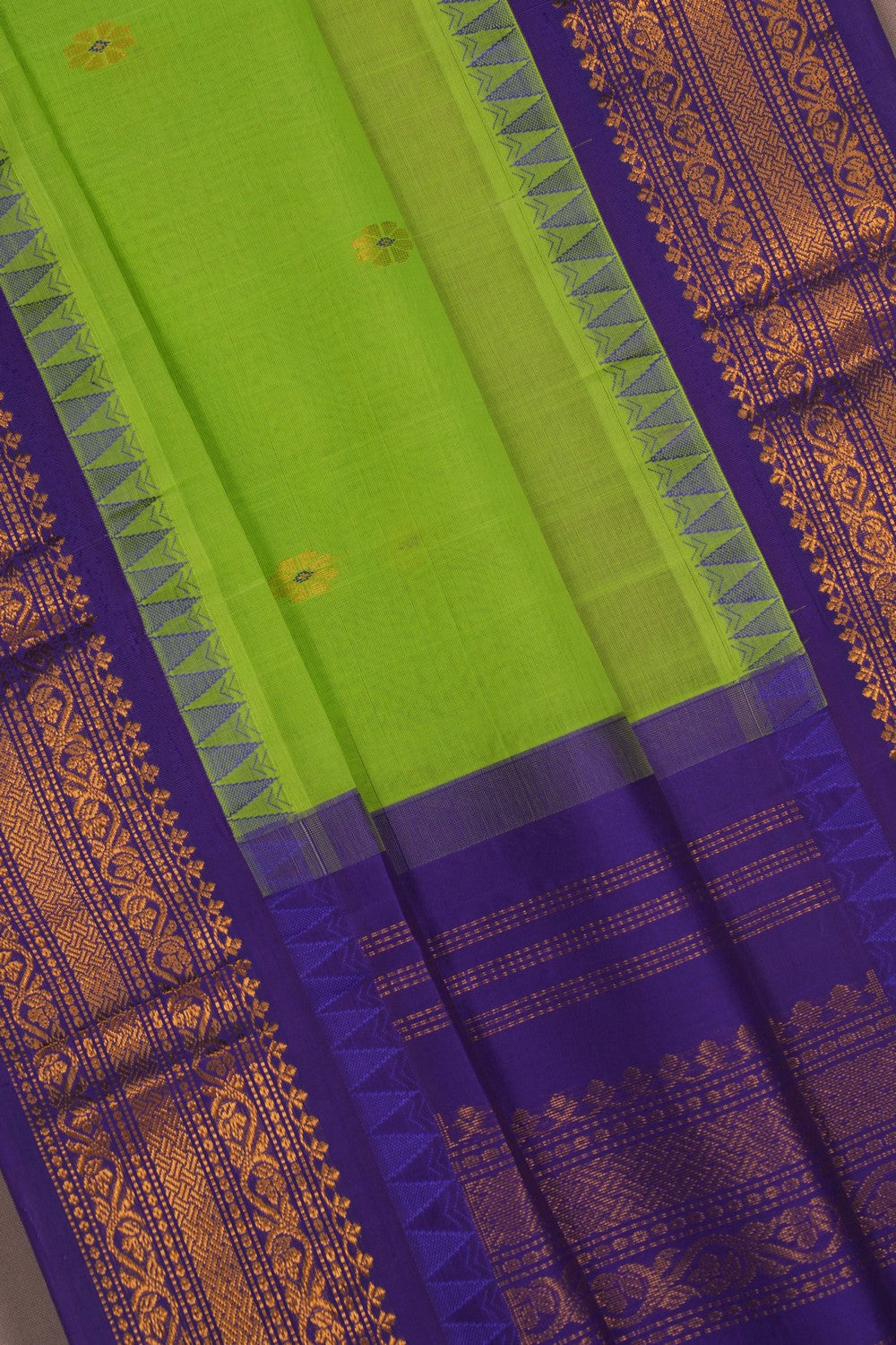 Image of Gadwal Cotton Green Saree