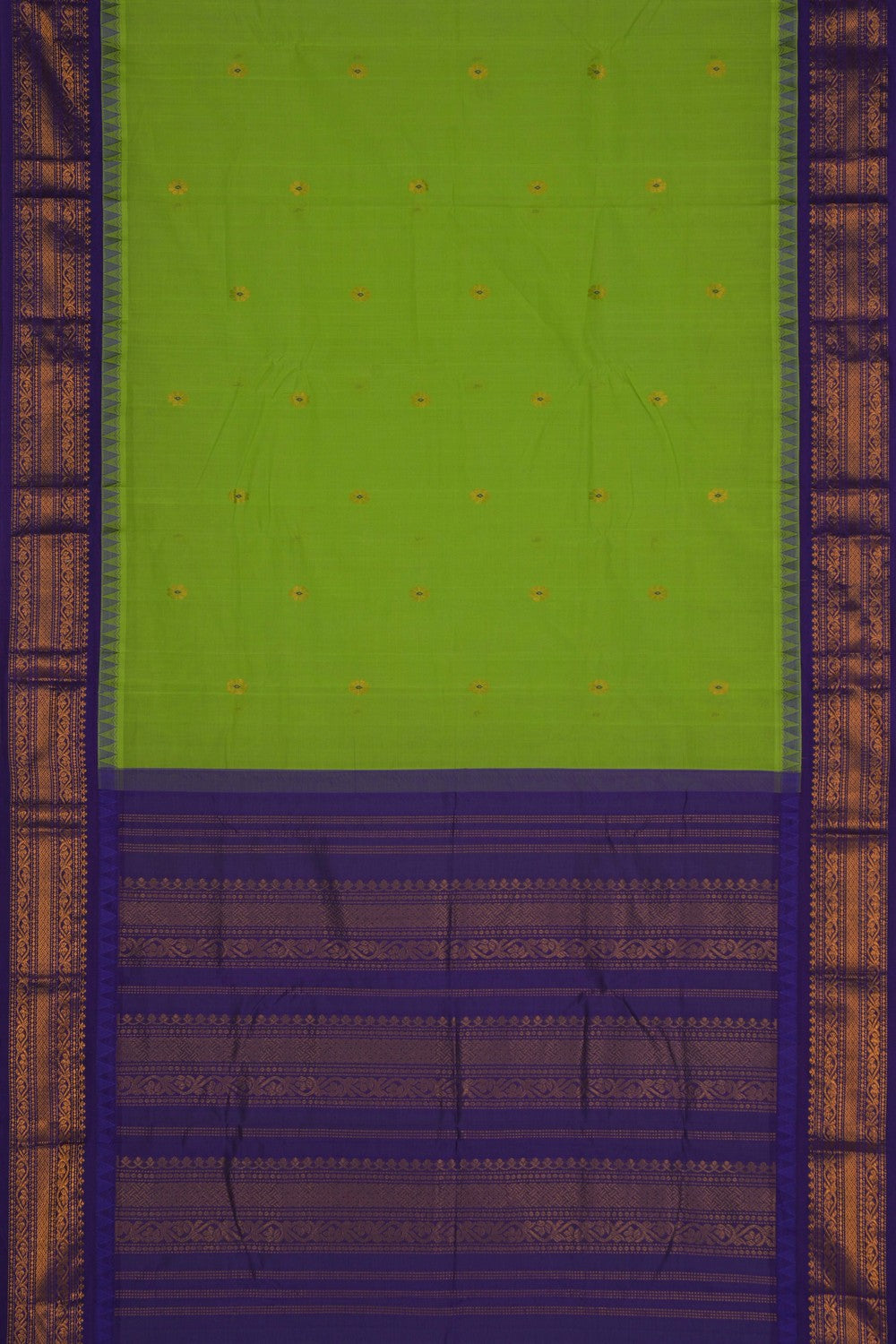 Image of Gadwal Cotton Green Saree