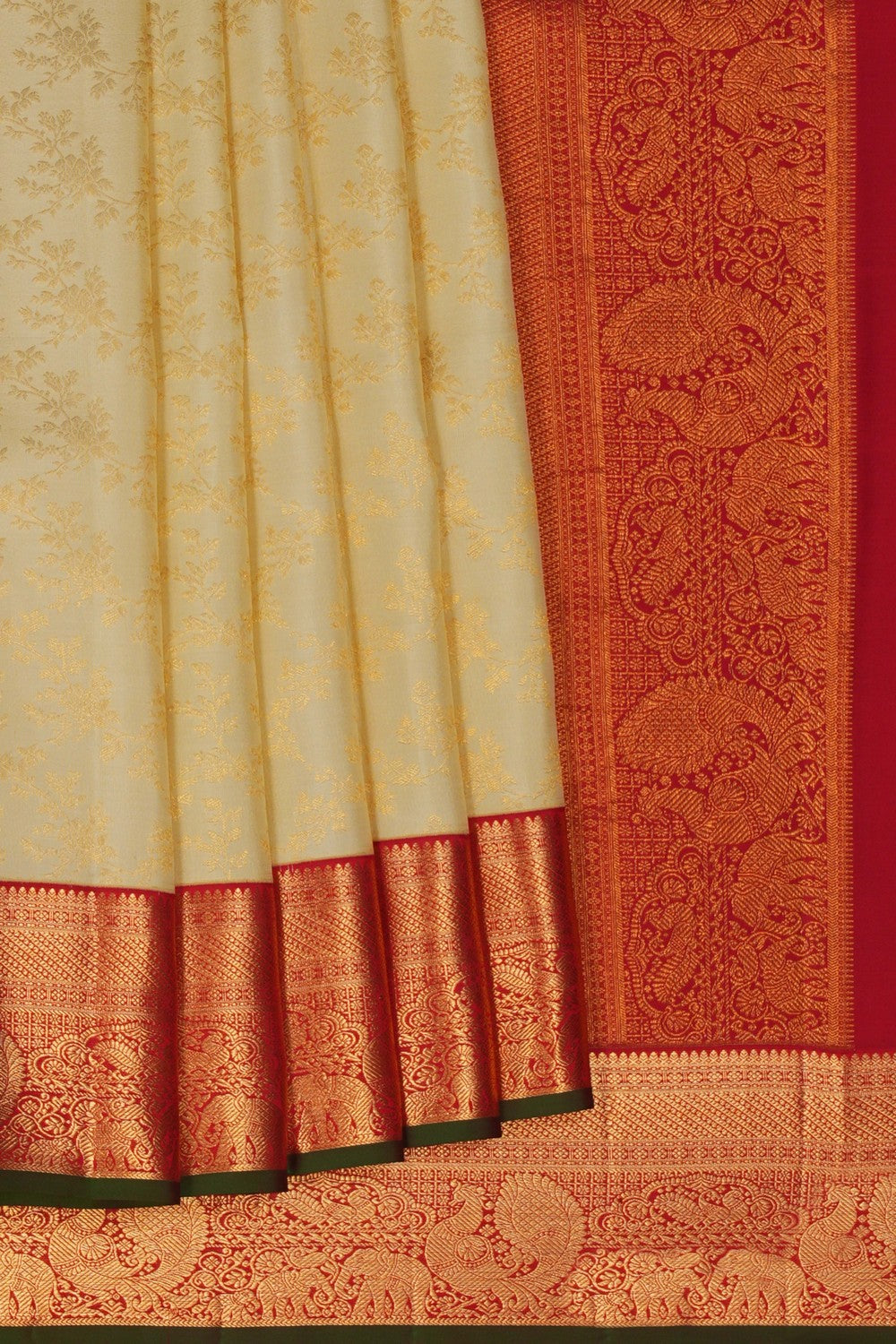 Image of Kanchipattu Brocade Cream Saree