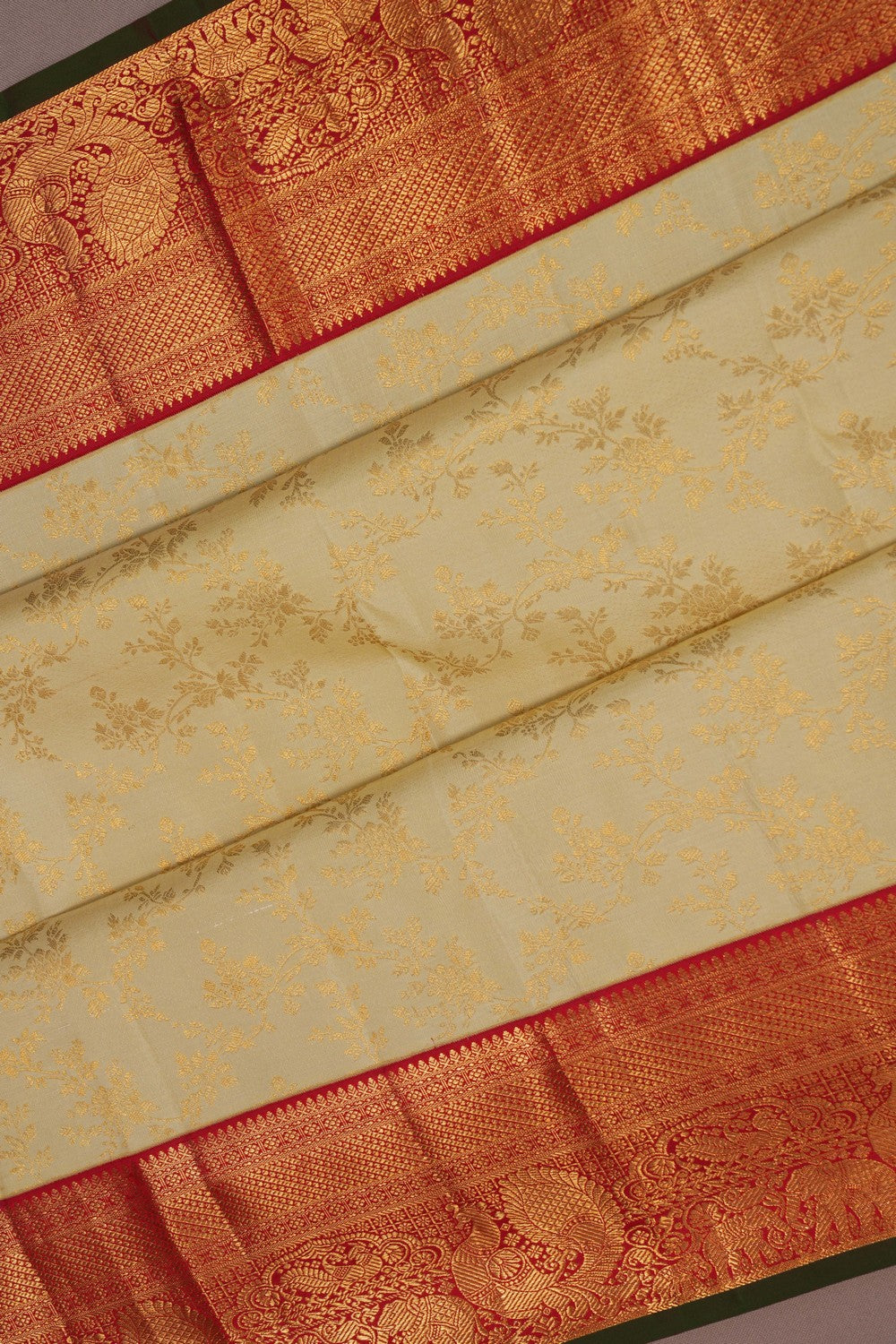 Image of Kanchipattu Brocade Cream Saree
