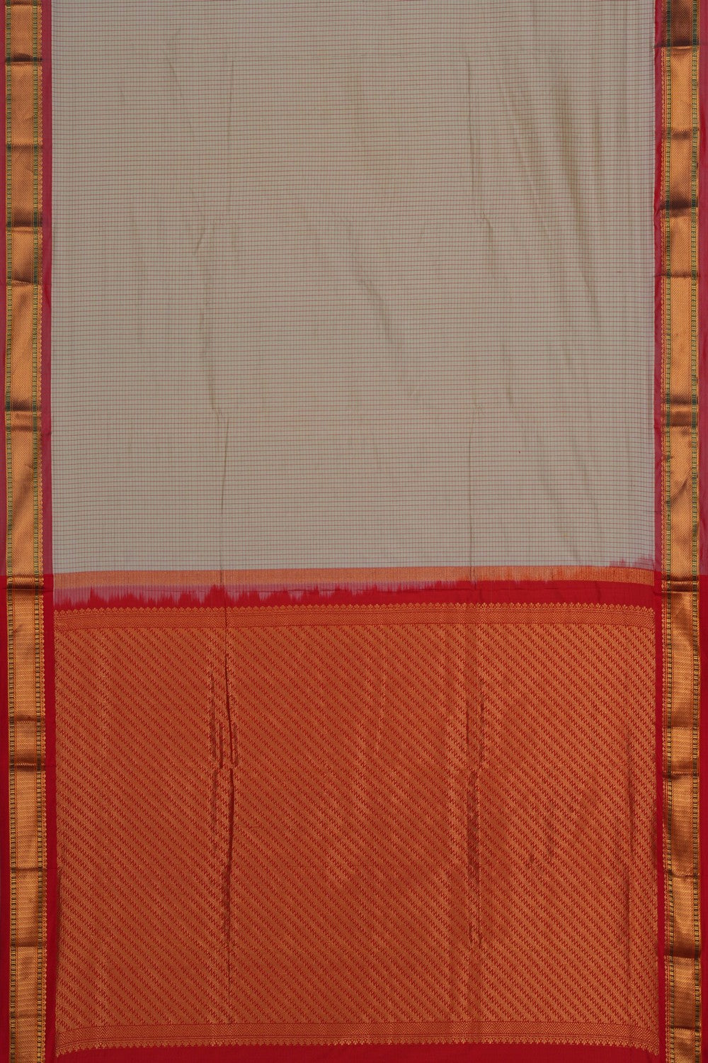 Image of Narayanpet Silk Off-White Saree