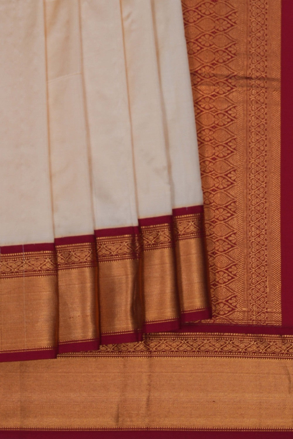 Image of Narayanpet Silk Cream Saree