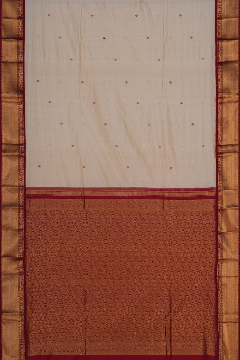 Image of Narayanpet Silk Cream Saree