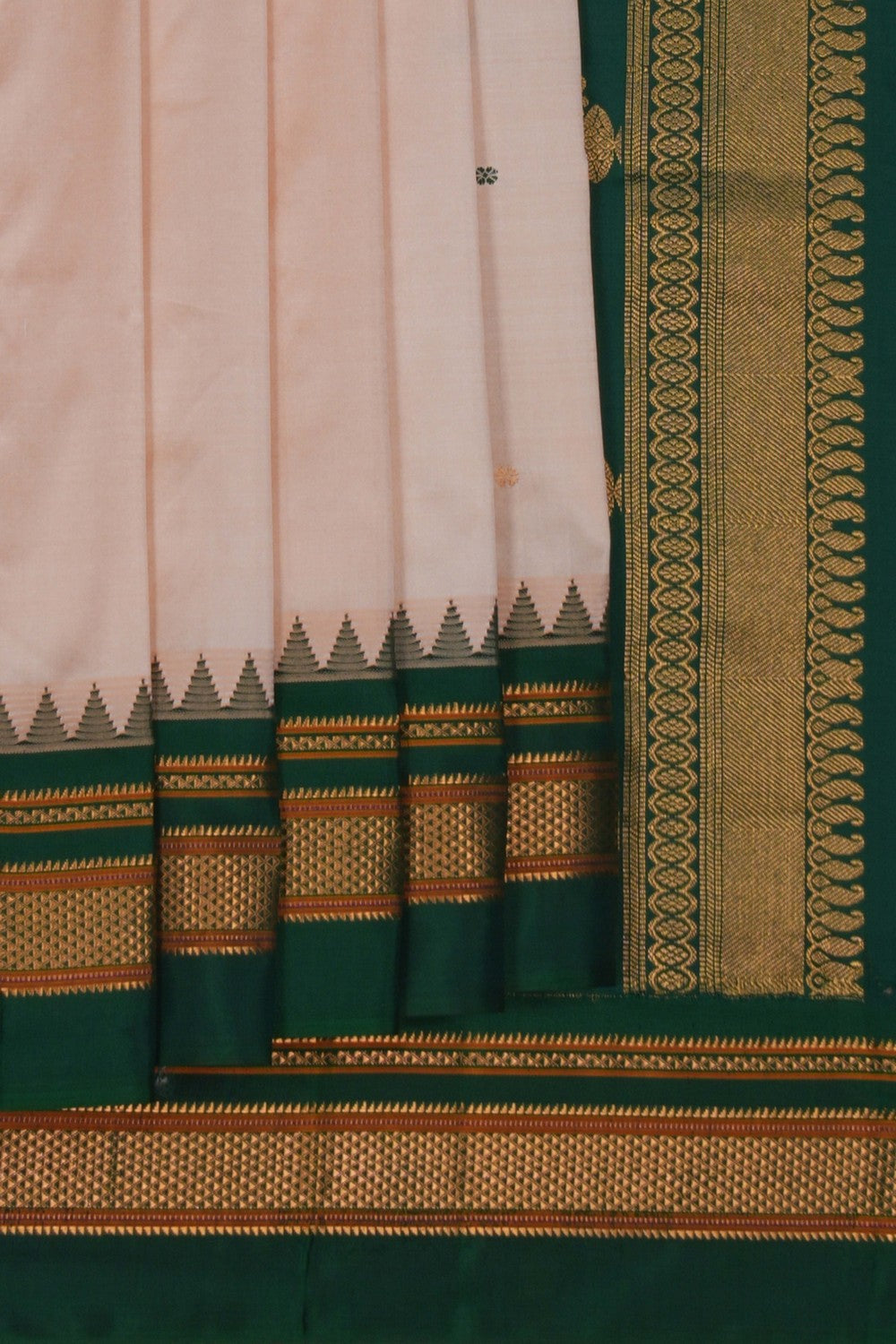 Image of Narayanpet Silk Cream Saree