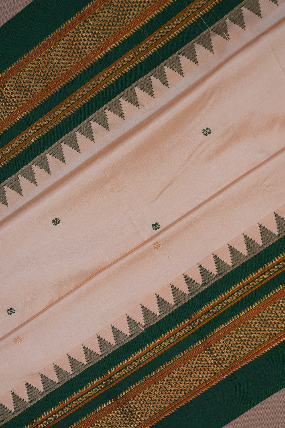 Image of Narayanpet Silk Cream Saree